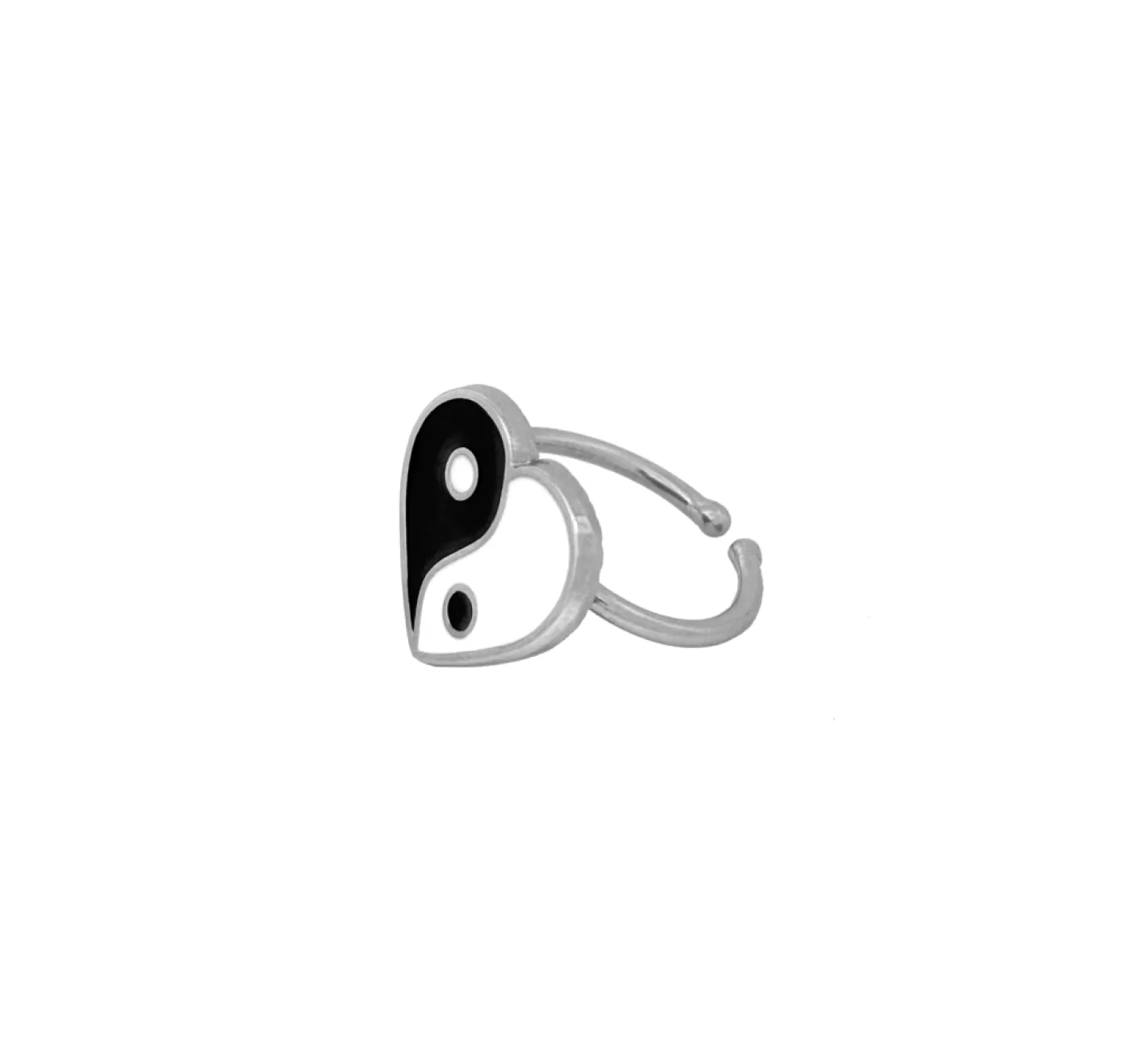 ANEL YIN YANG HEART - PRATEADO