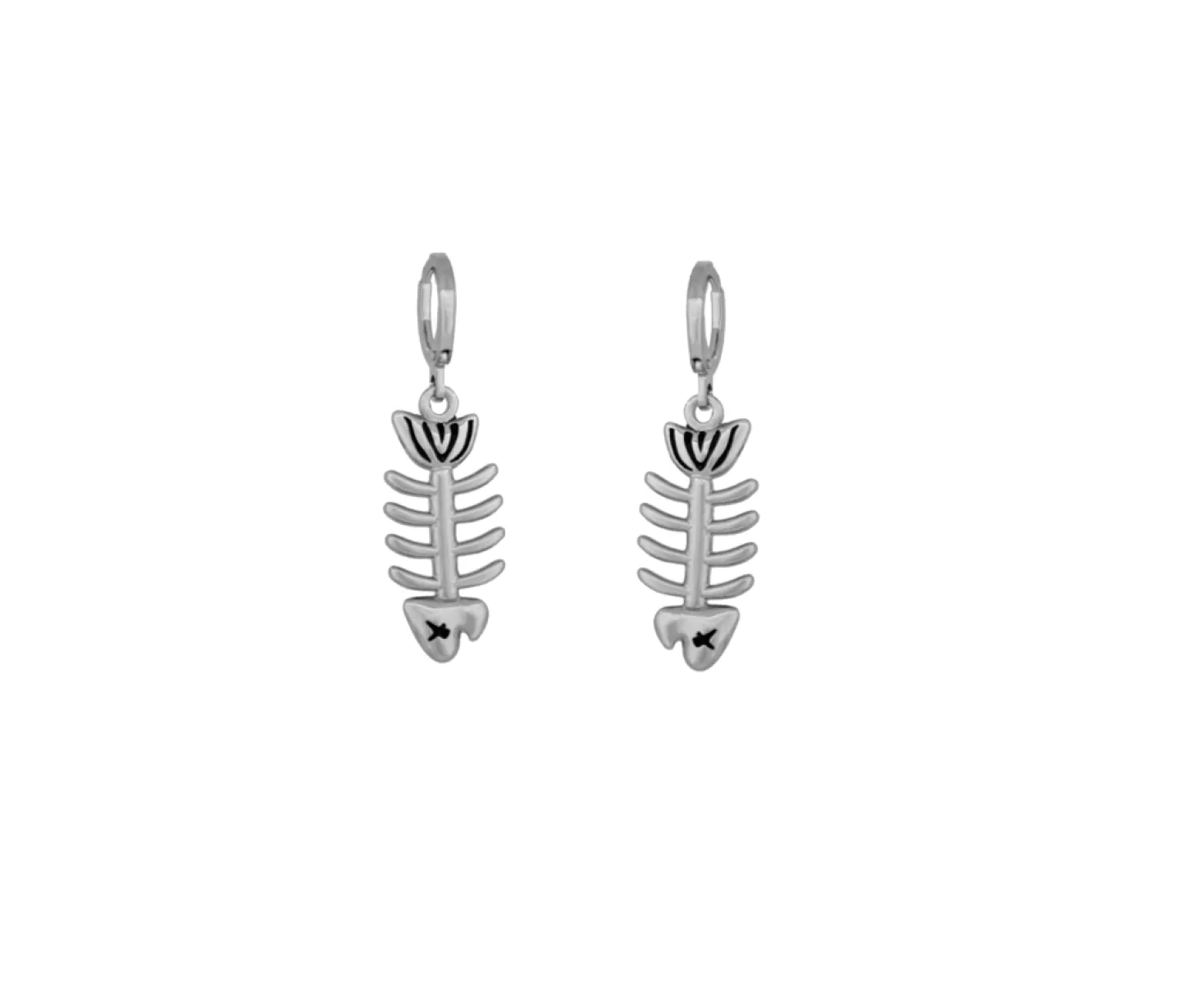 BRINCO FISH BONES - PRATEADO