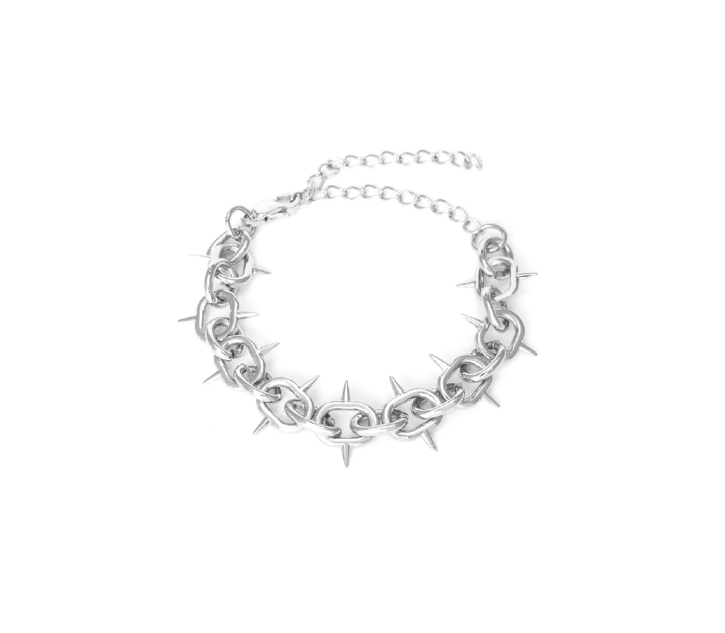 PULSEIRA SPIKED CHAIN PEQUENA - PRATEADO TAMANHO DA CORRENTE:24CM