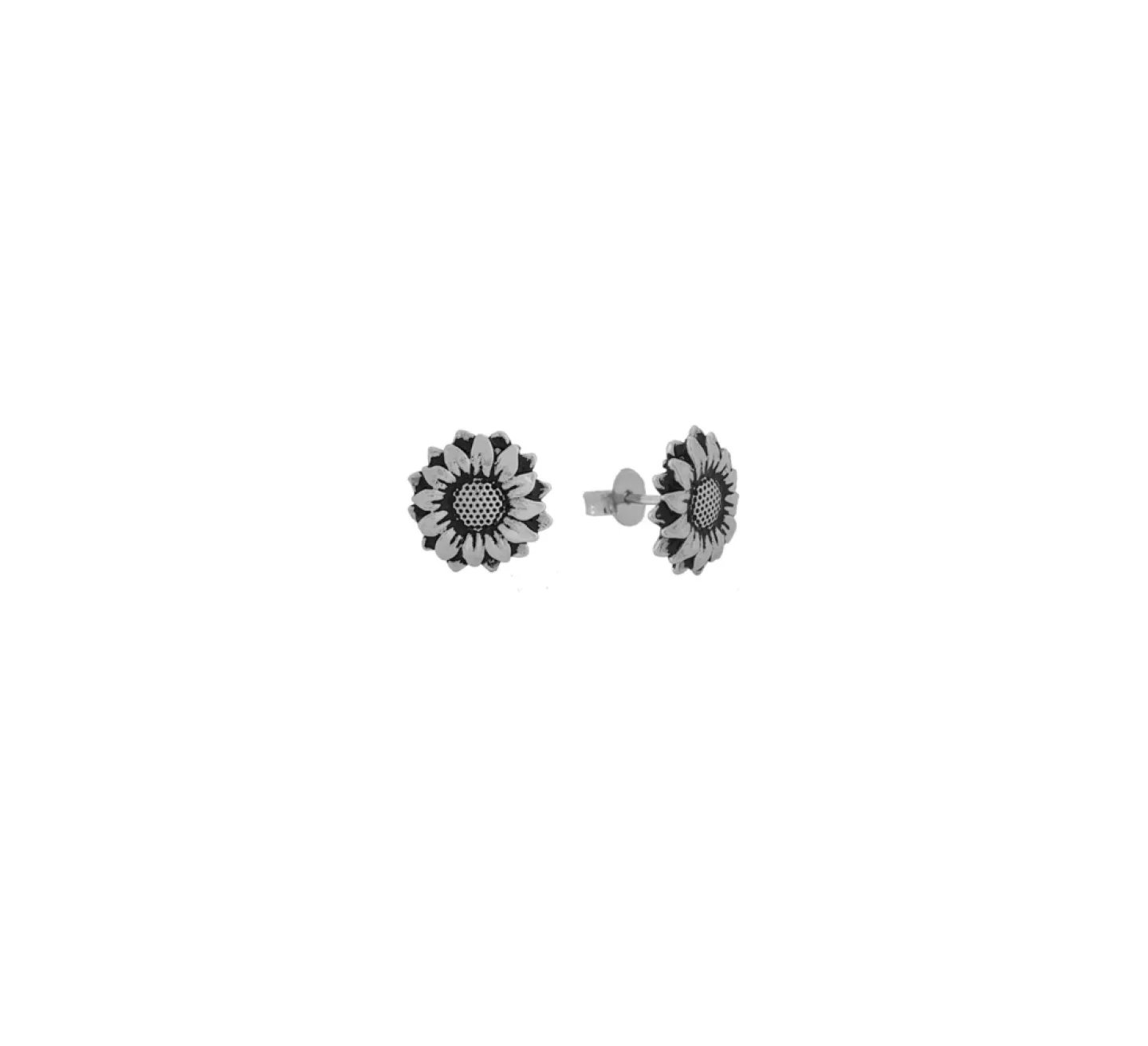 BRINCO STUD GIRASSOL - PRATEADO