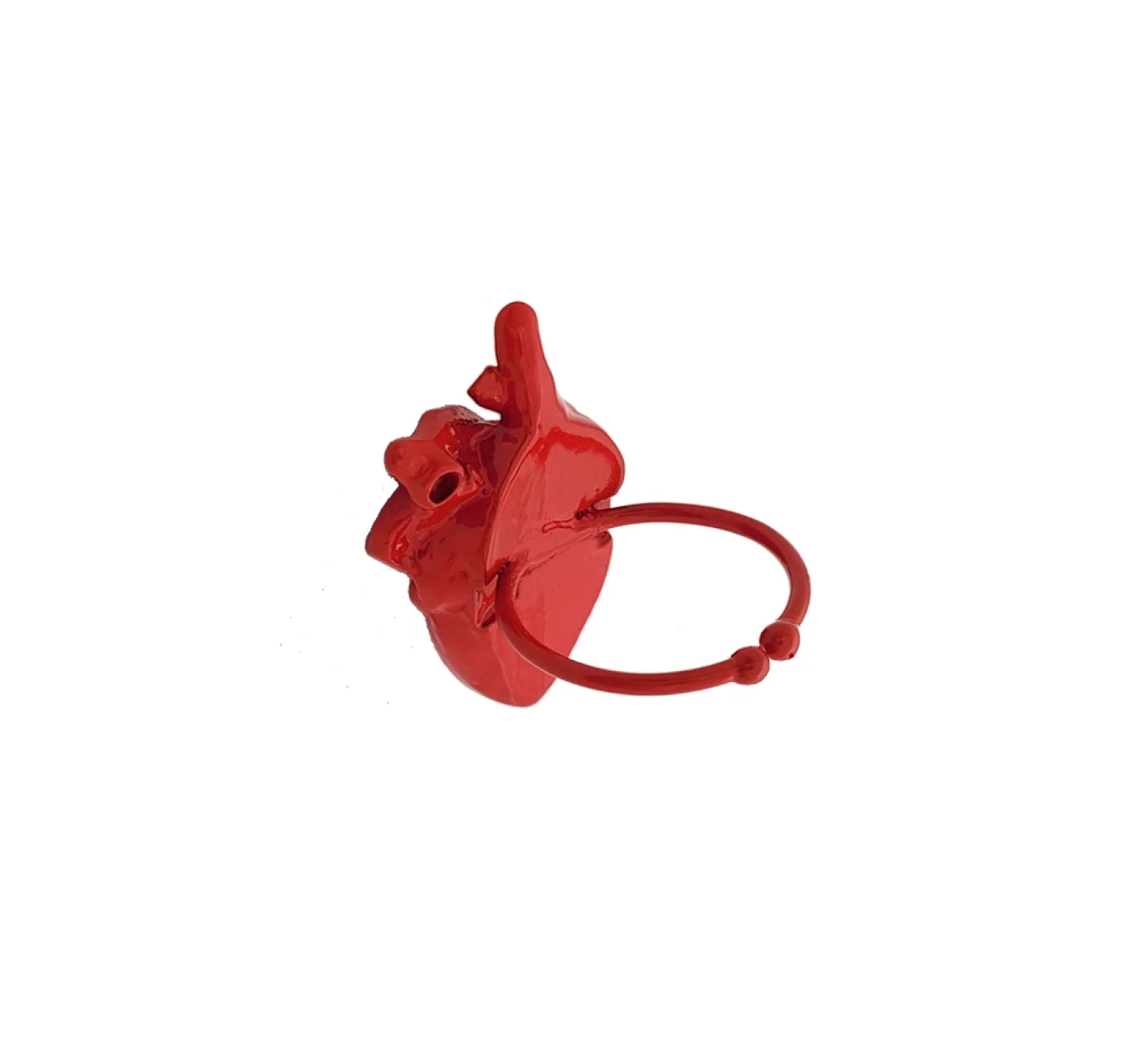 ANEL CORAÇÃO ANATÔMICO GRANDE - VERMELHO