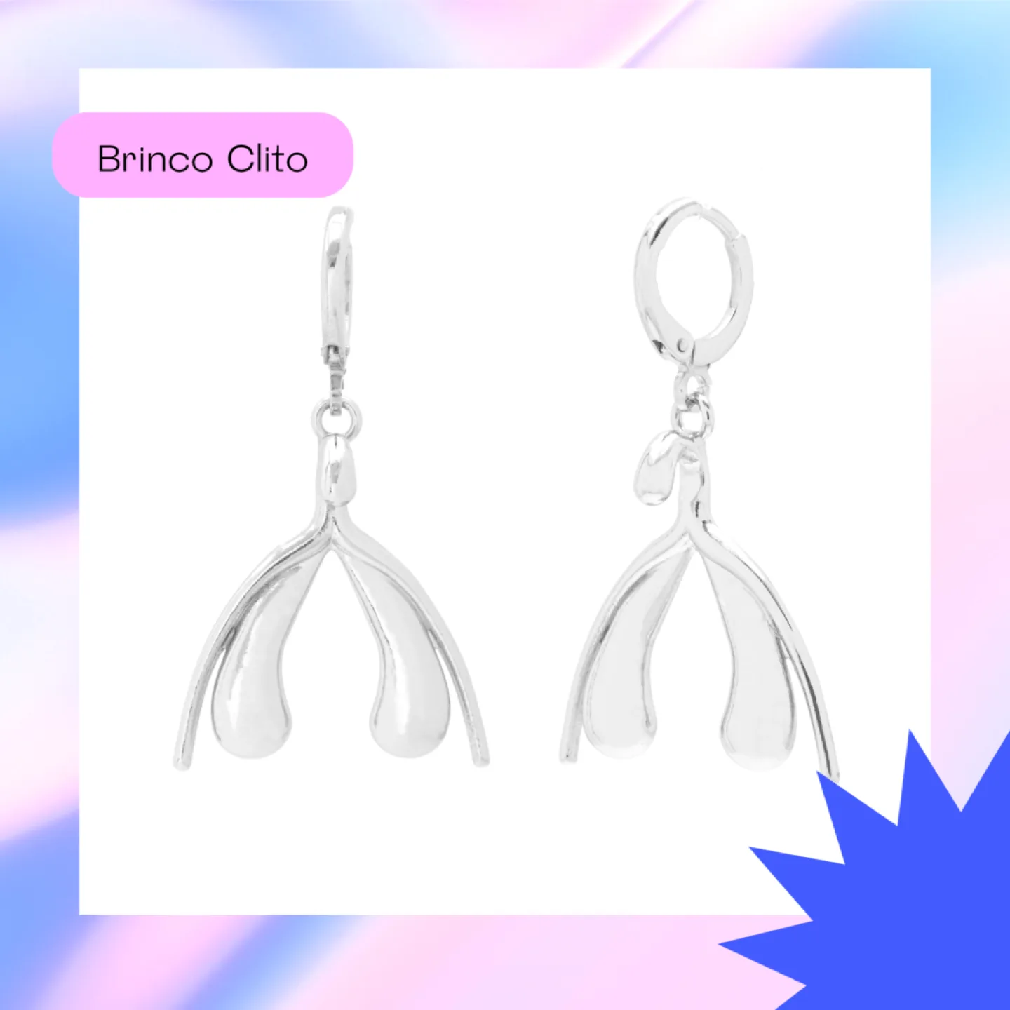 BRINCO CLITO ARGOLA 2,5CM COLLAB COM @CLITO.CLITO - PRATEADO
