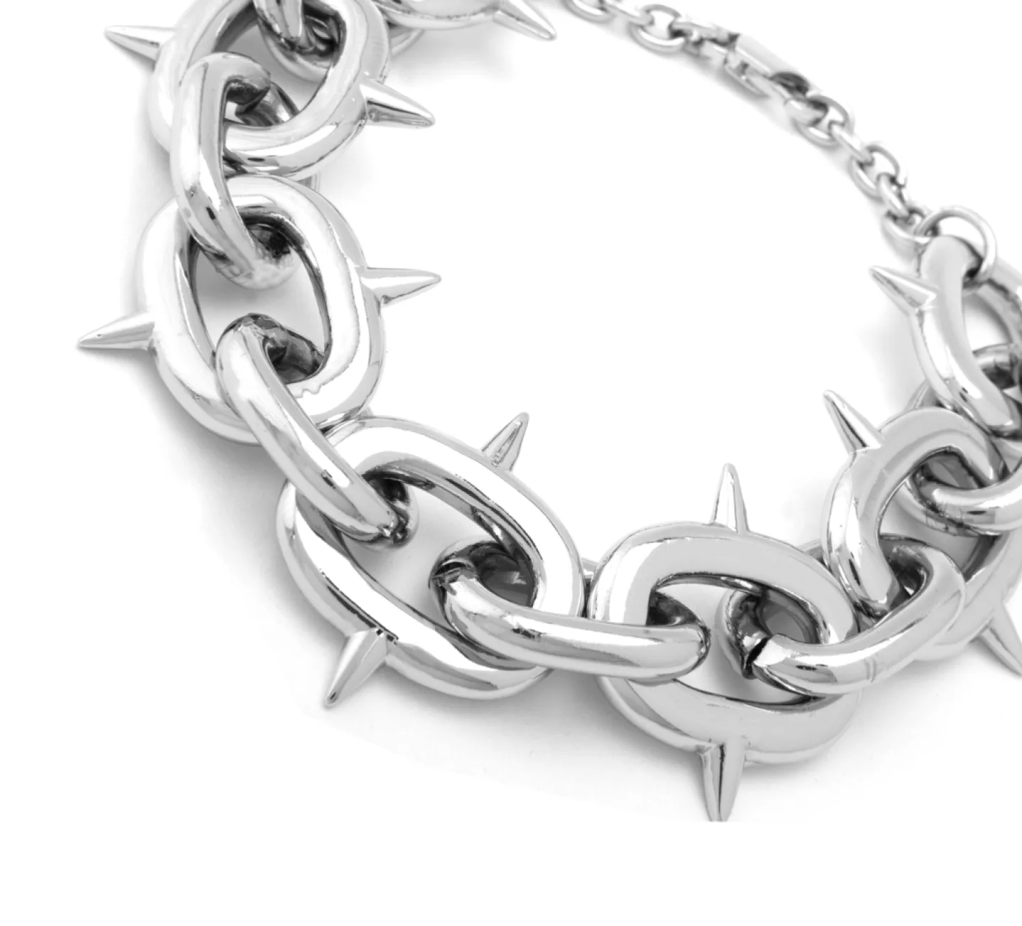 PULSEIRA SPIKED CHAIN - PRATEADO TAMANHO DA CORRENTE:22CM