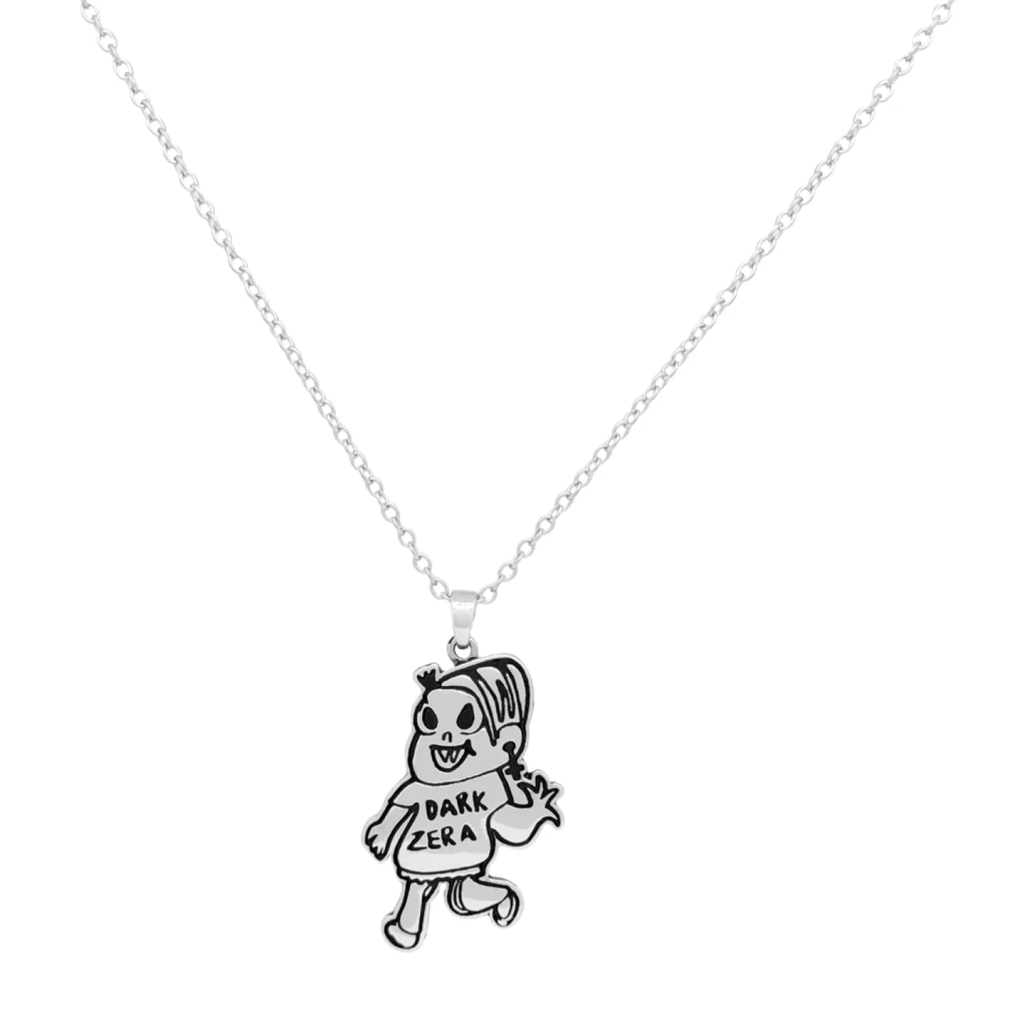 COLAR MONIKA DARKZERA - BY MALFEITONA - PRATEADO TAMANHO DA CORRENTE:50 cm