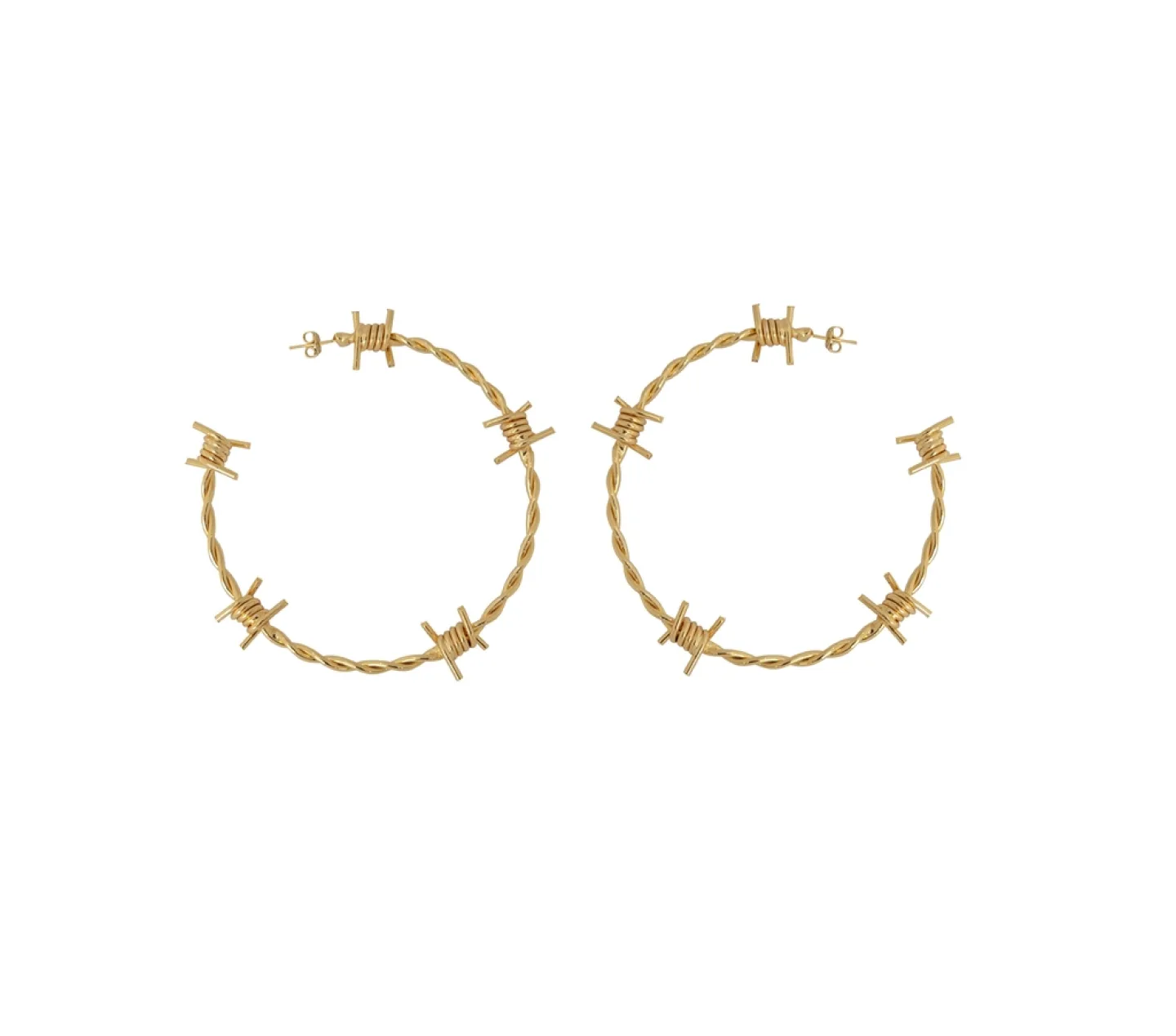 BRINCO ARGOLA ARAME FARPADO 6CM - FARPAS DUPLAS - DOURADO