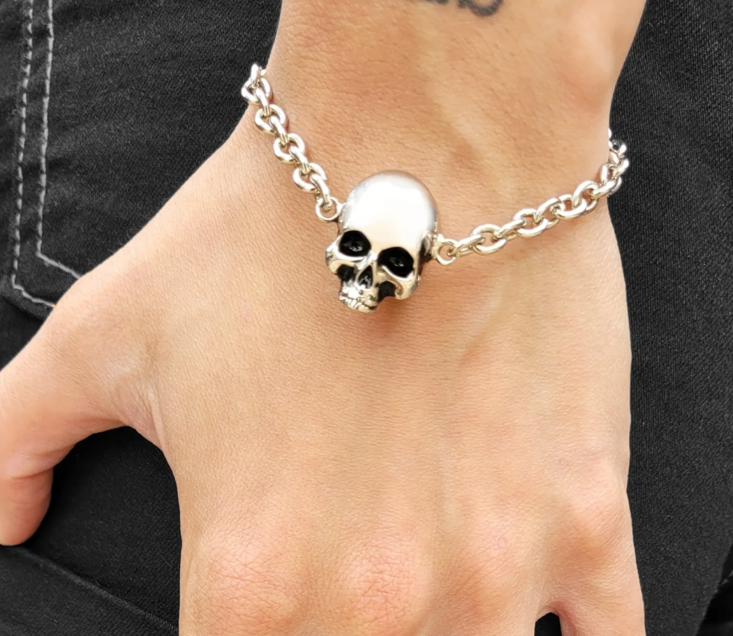 PULSEIRA SKULL - PRATEADO