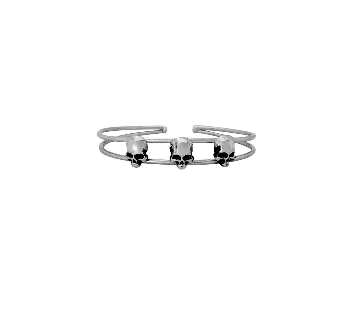 BRACELETE 3 CRANIOS - PRATEADO
