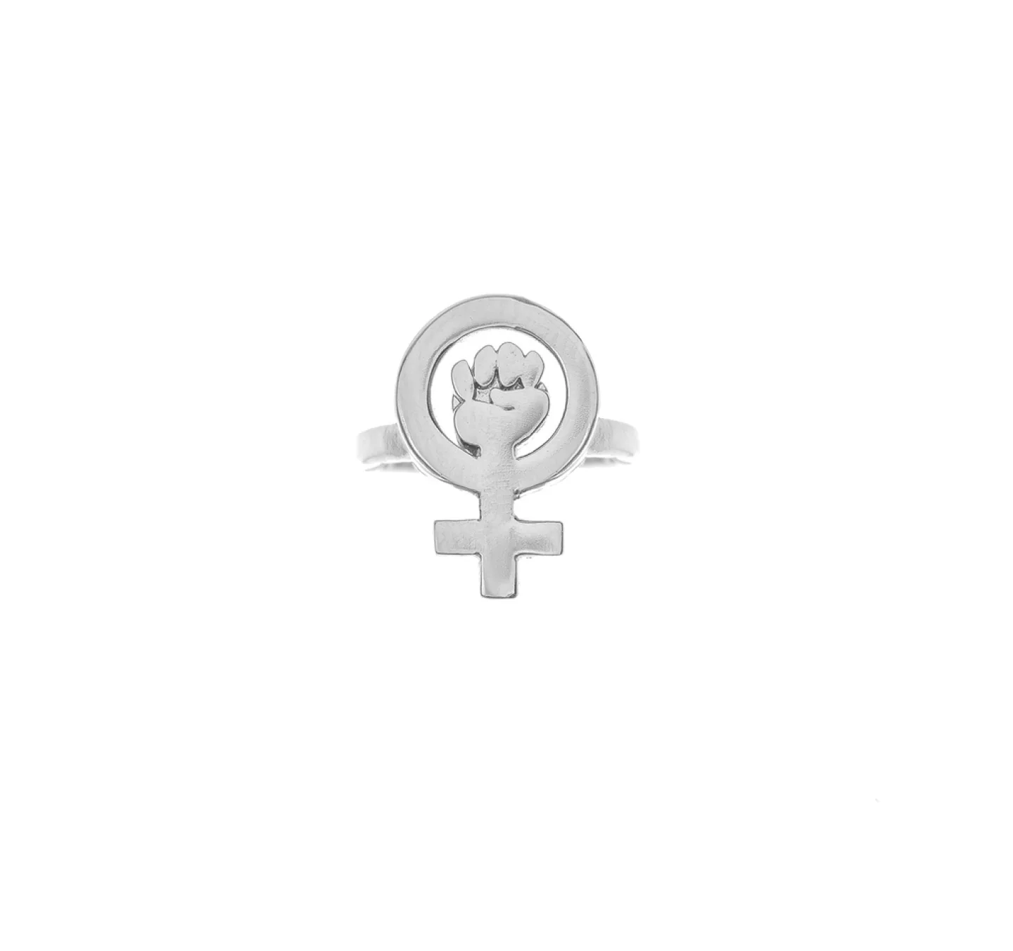 ANEL - SIMBOLO FEMININISMO - PRATEADO