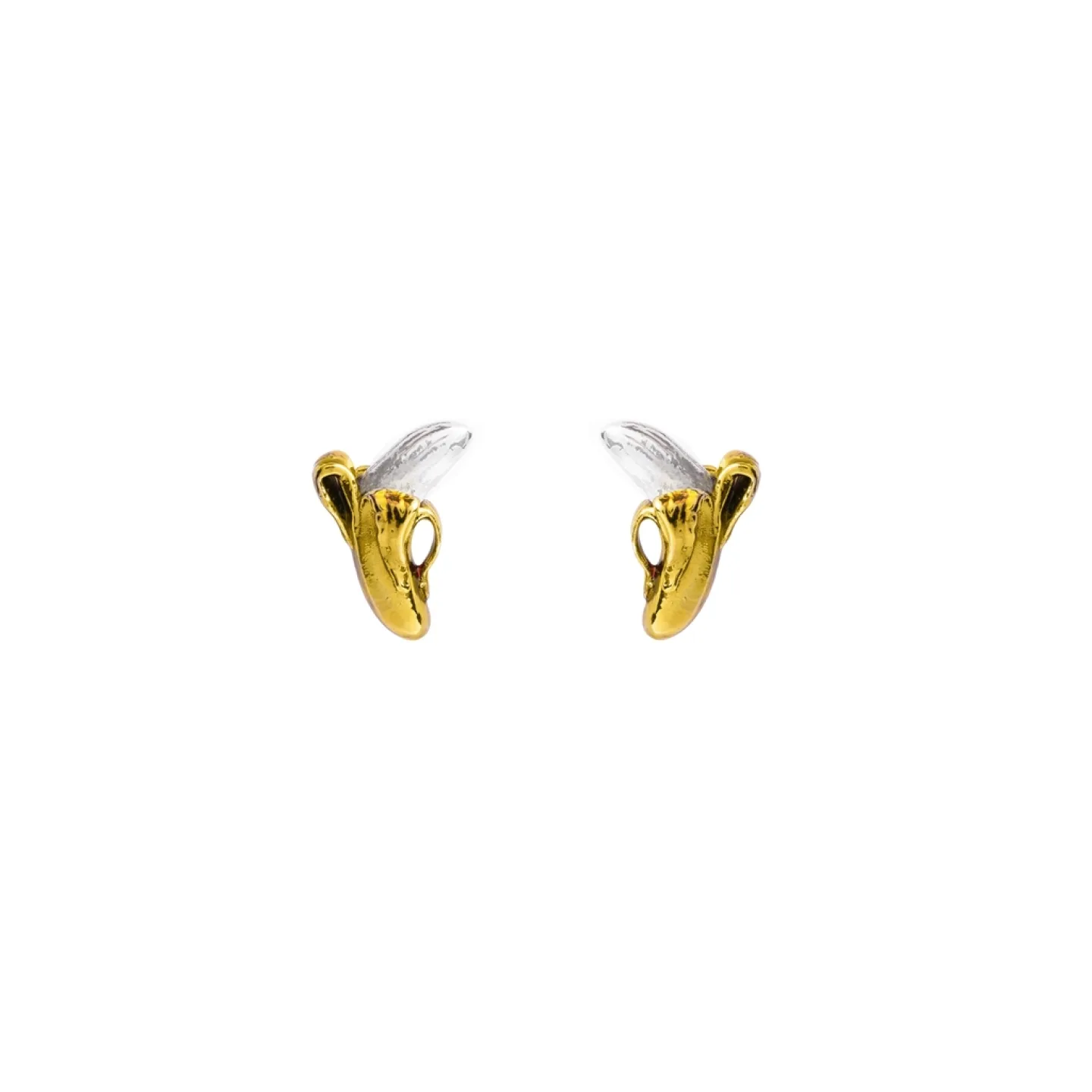 BRINCO BANANA - PRATEADO E DOURADO