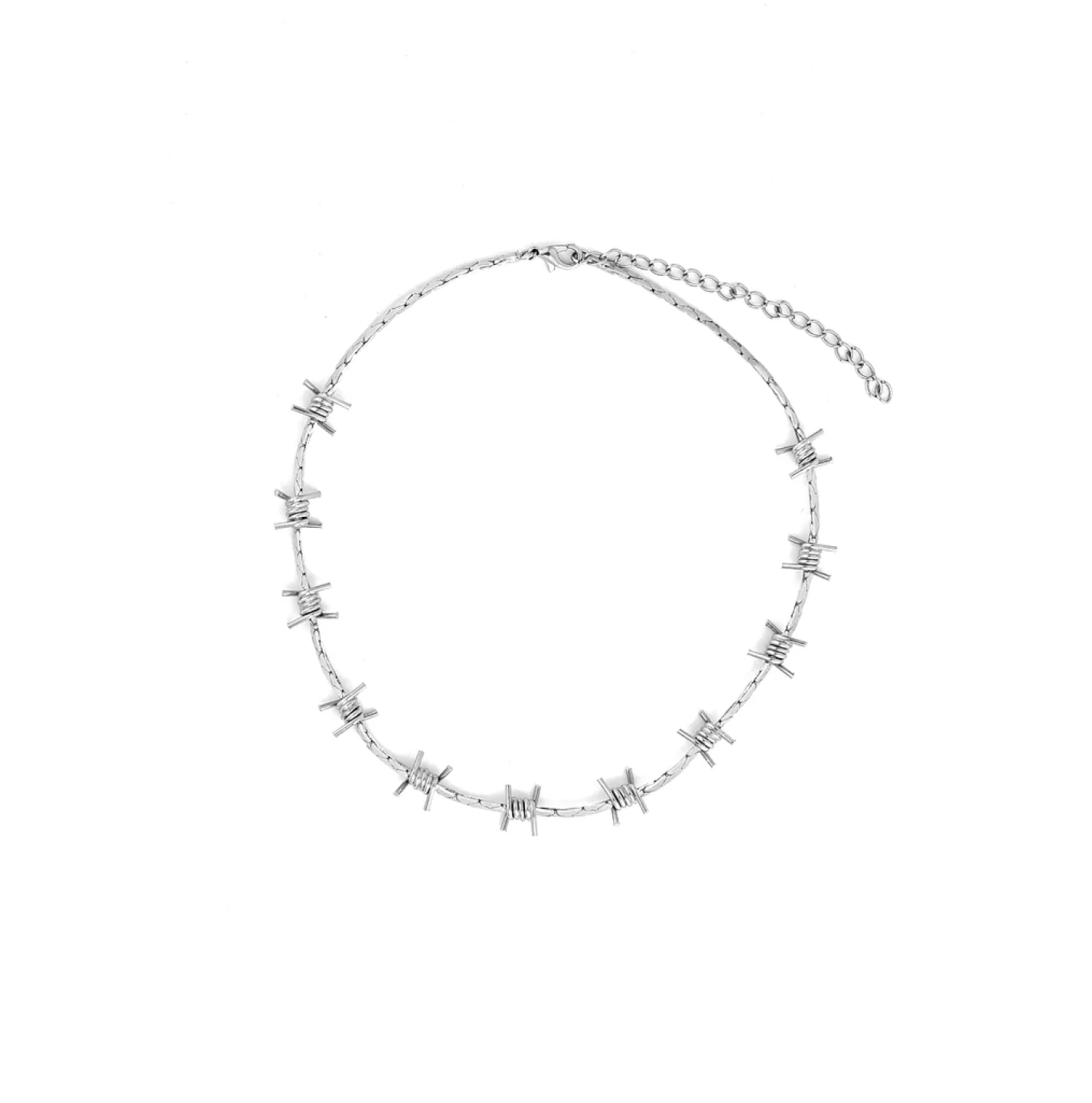 COLAR ARAME FARPADO CURTO - PRATEADO