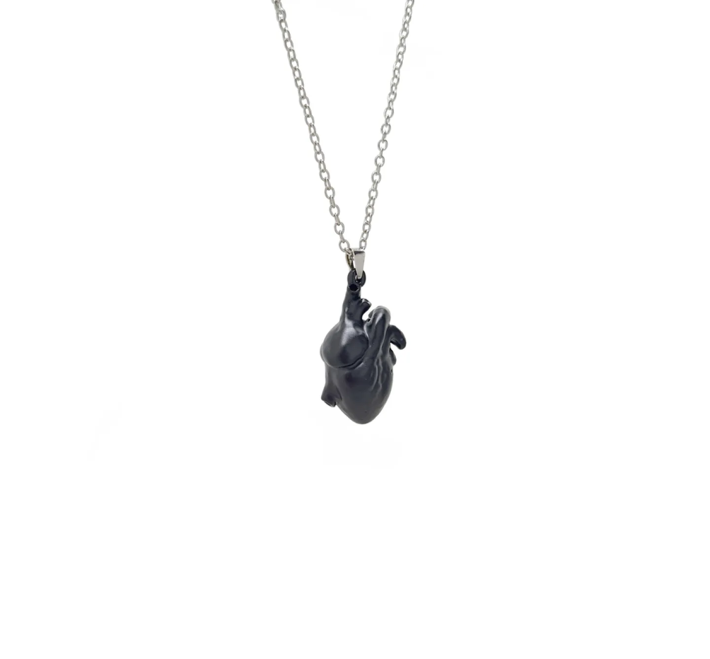 COLAR CORAÇÃO ANATÔMICO - PRETO FOSCO TAMANHO DA CORRENTE:50 cm