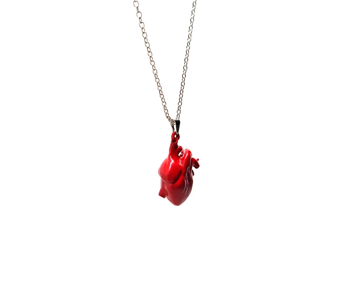 COLAR CORAÇÃO ANATÔMICO - VERMELHO TAMANHO DA CORRENTE:60 cm