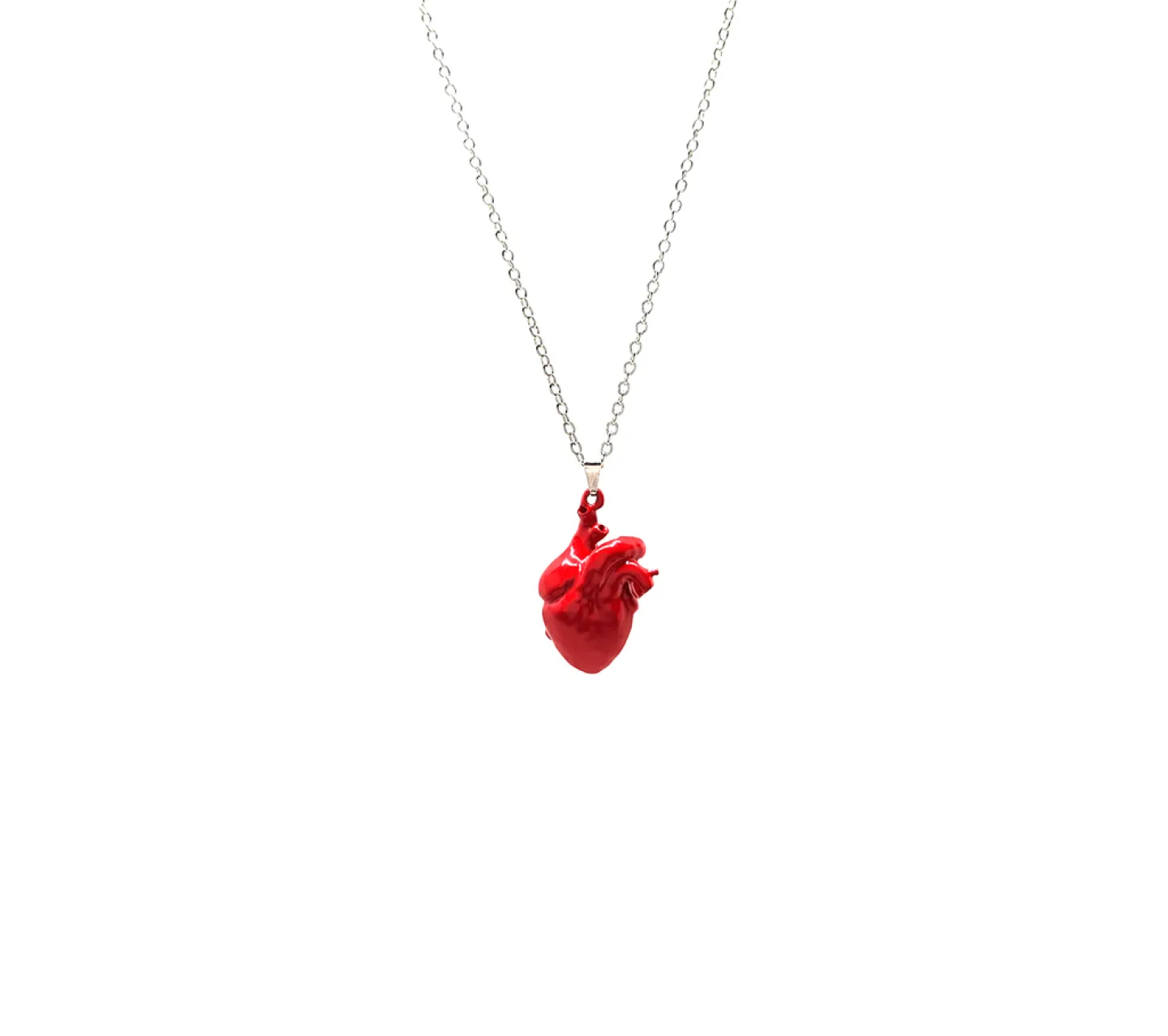COLAR CORAÇÃO ANATÔMICO - VERMELHO TAMANHO DA CORRENTE:50 cm