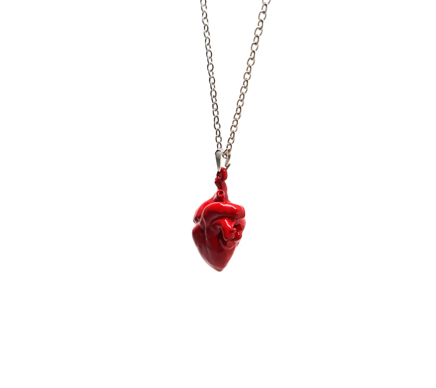 COLAR CORAÇÃO ANATÔMICO - VERMELHO TAMANHO DA CORRENTE:50 cm