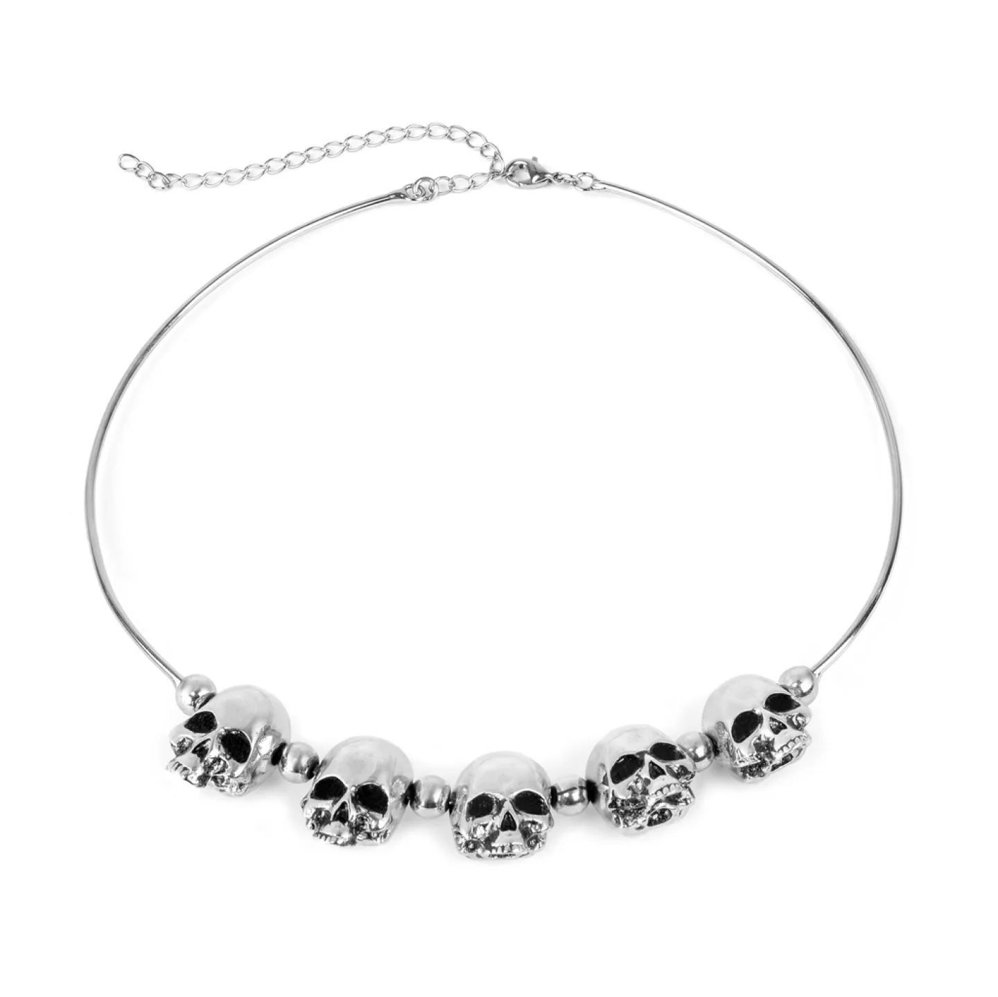 GARGANTILHA SKULLS - PRATEADO