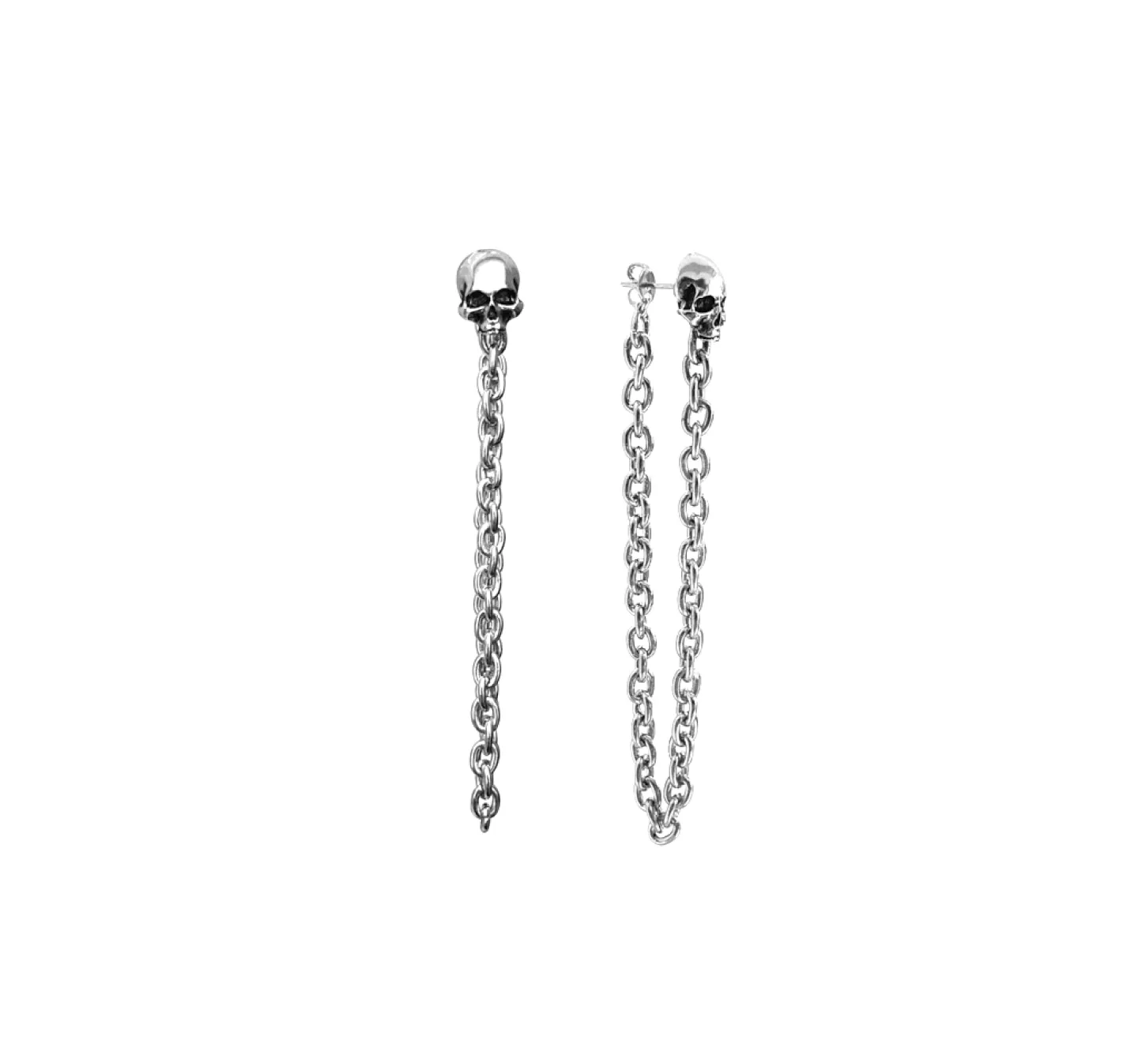 BRINCO SKULL AND CHAIN - PRATEADO