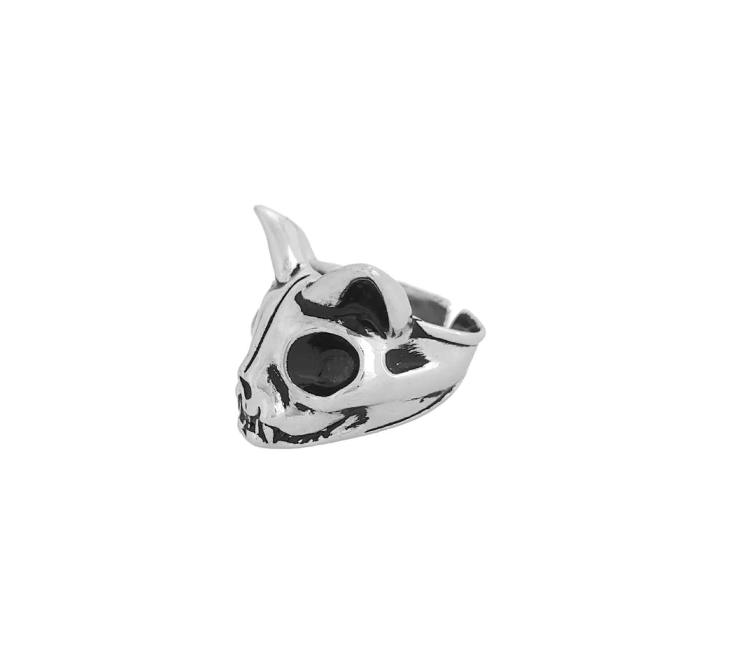 ANEL CAT SKULL - PRATEADO
