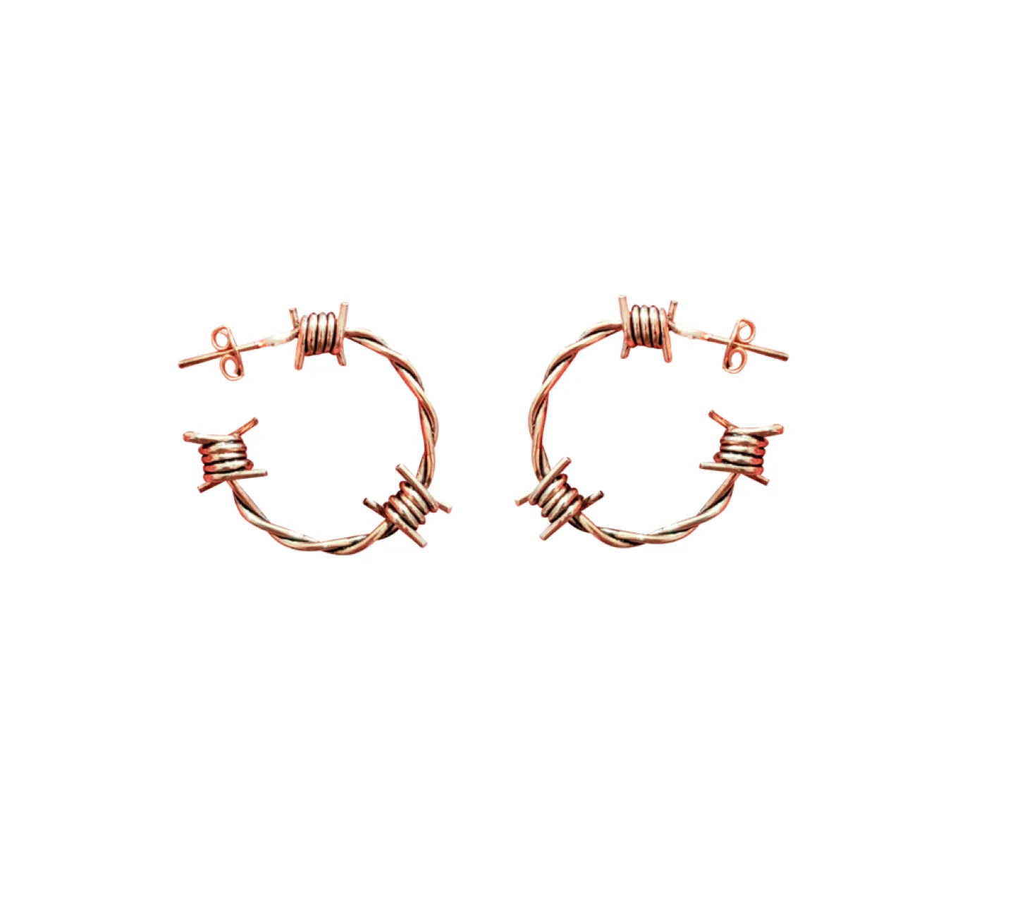 BRINCO ARGOLA ARAME FARPADO 2,5CM - 3 FARPAS DUPLAS - DOURADO