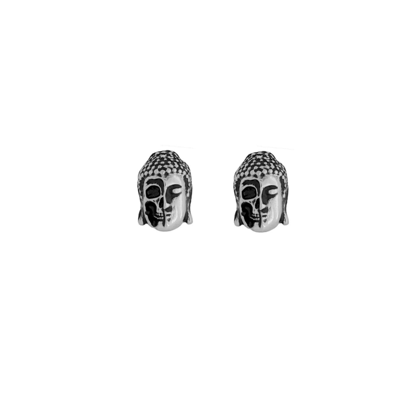 BRINCO BUDDHA SKULL - PRATEADO