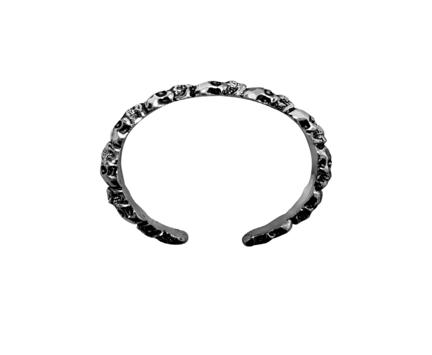 BRACELETE SKULL HOOP - PRATEADO