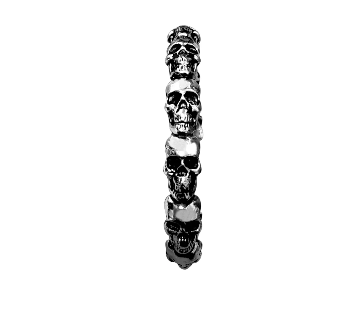 BRACELETE SKULL HOOP - PRATEADO