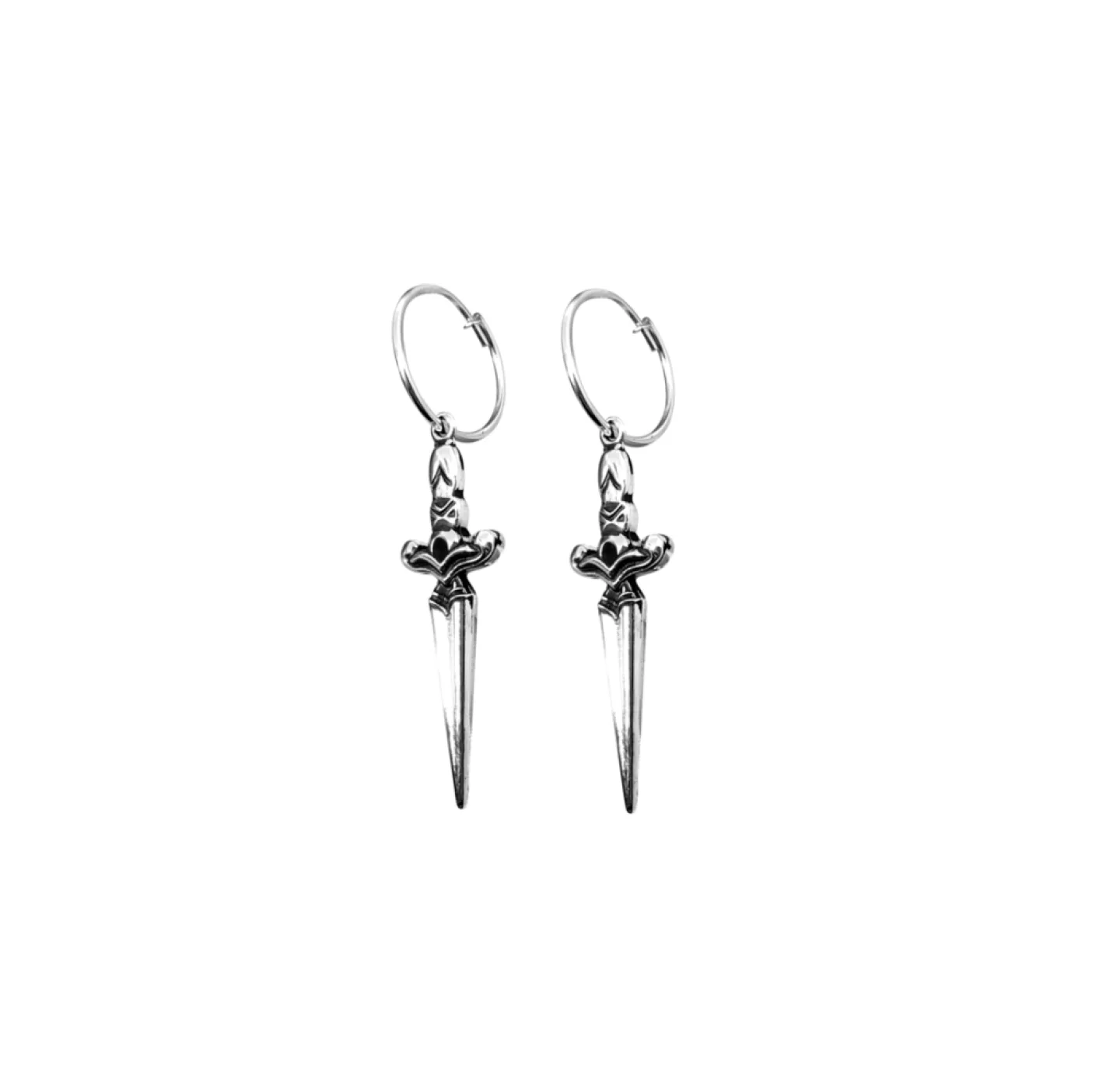 BRINCO ADAGA OLD SCHOOL PEQUENA - ARGOLA 1,5CM - PRATEADO