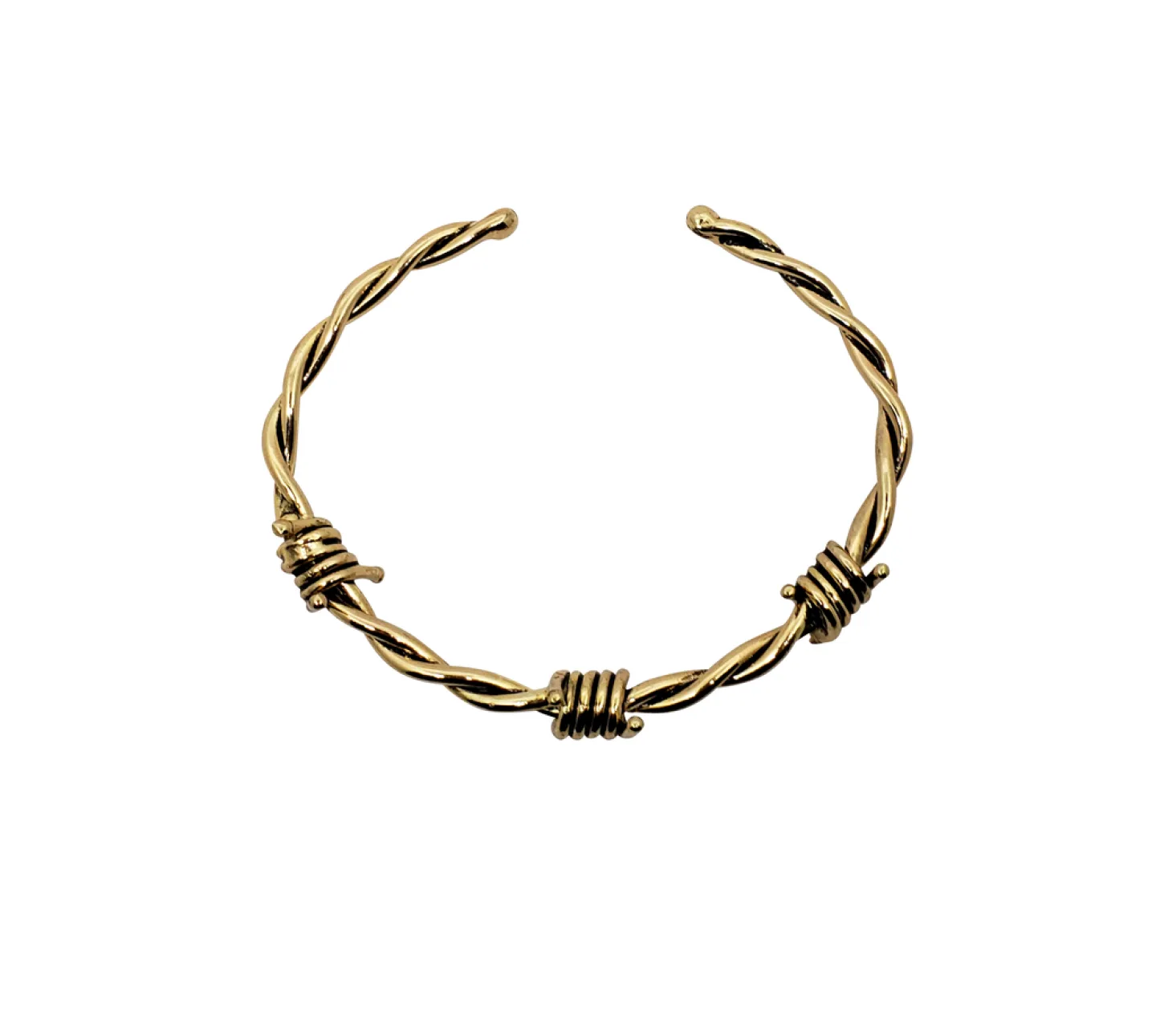 BRACELETE ARAME FARPADO 3 FARPAS - DOURADO