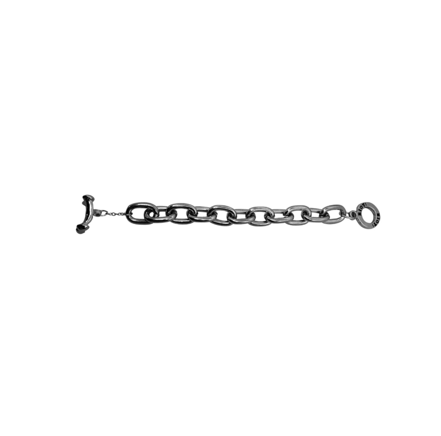 BRACELETE CORRENTE CADEADO - PRATEADO Tamanho:24 CM