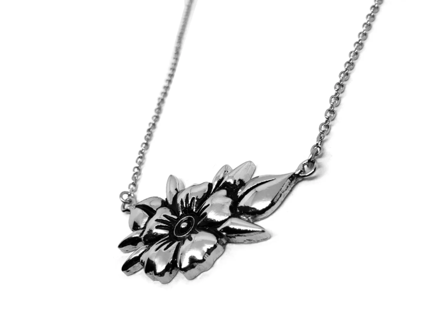 COLAR FLOR OLD SCHOOL - PRATEADO