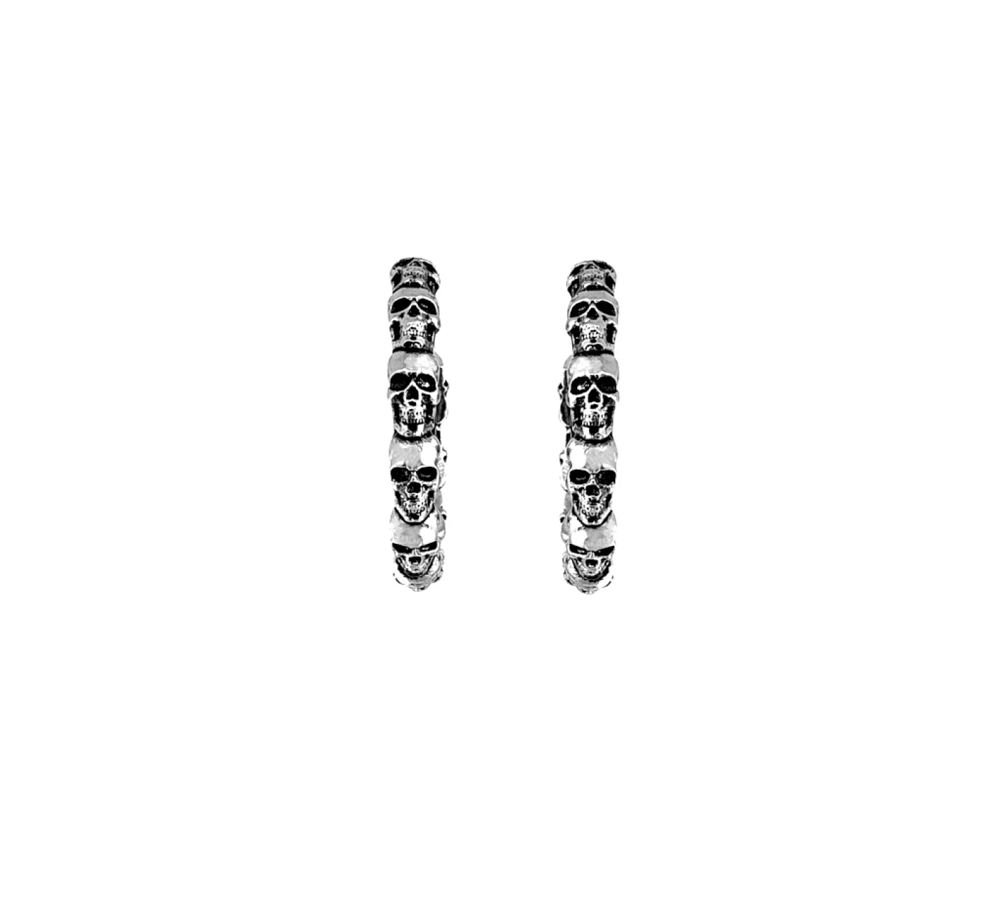 BRINCO SKULL HOOP 4CM - PRATEADO