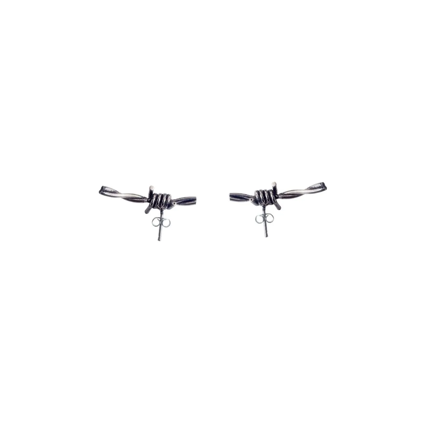 BRINCO ARAME FARPADO SIMÉTRICO - PRATEADO