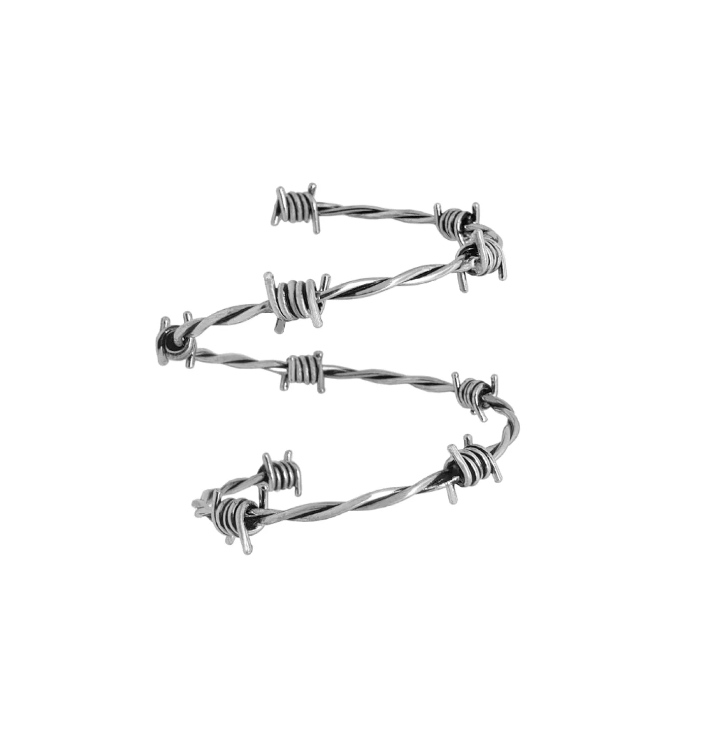 BRACELETE ARAME FARPADO DUPLO - PRATEADO