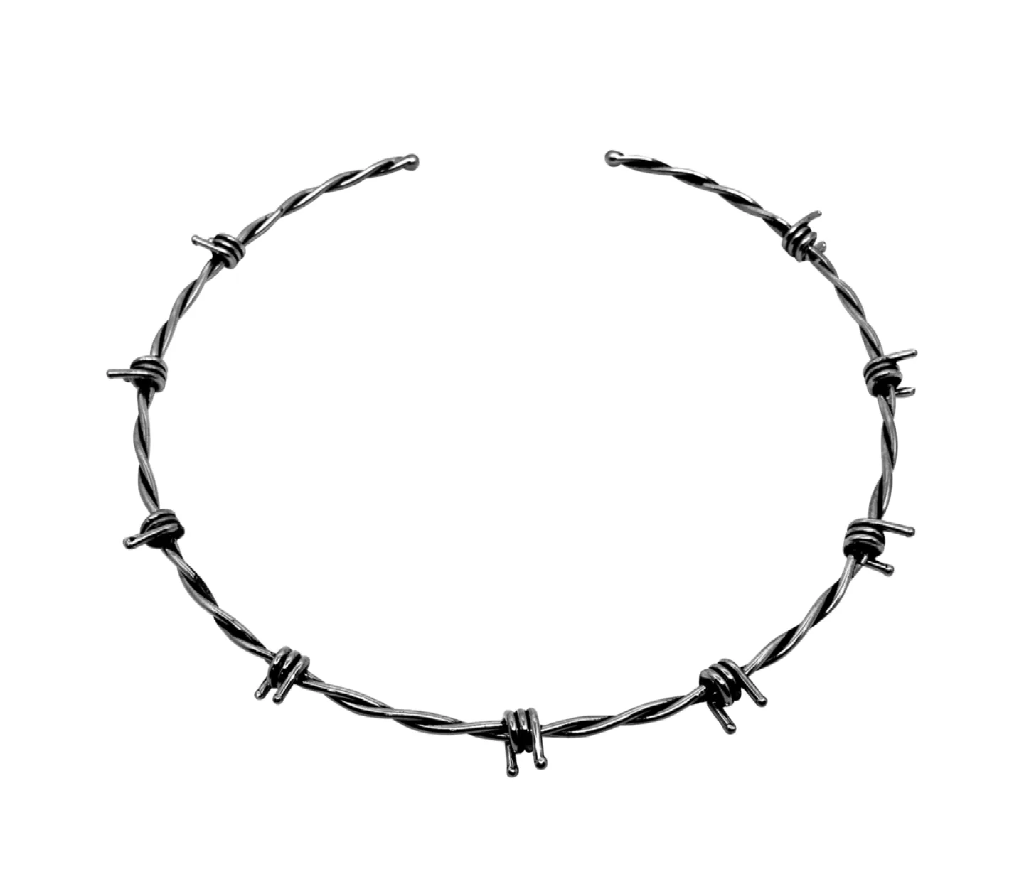 GARGANTILHA ARAME FARPADO 2MM- PRATEADO