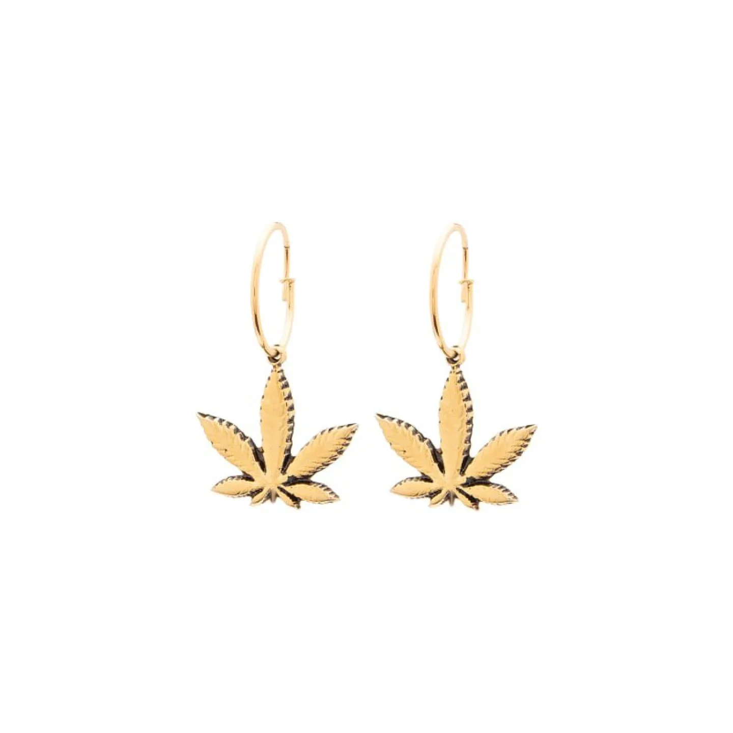 BRINCO ARGOLA 2 CM LEAF - DOURADO