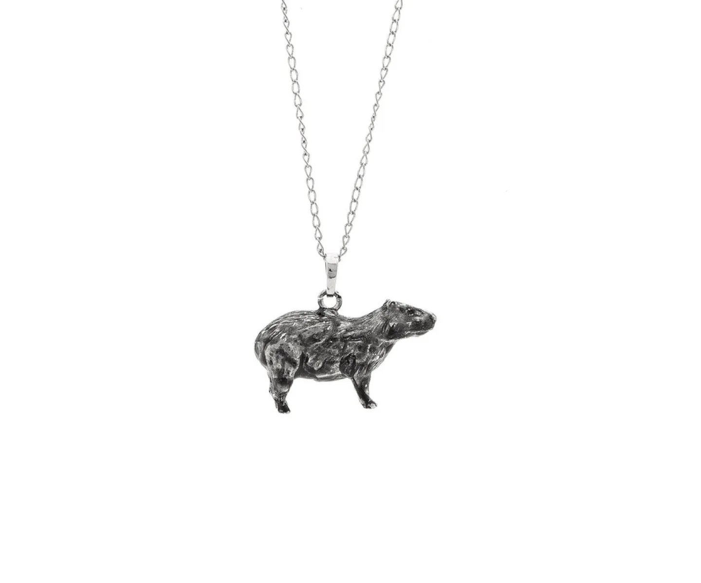 COLAR CAPIVARA - PRATEADO TAMANHO DA CORRENTE:70 cm