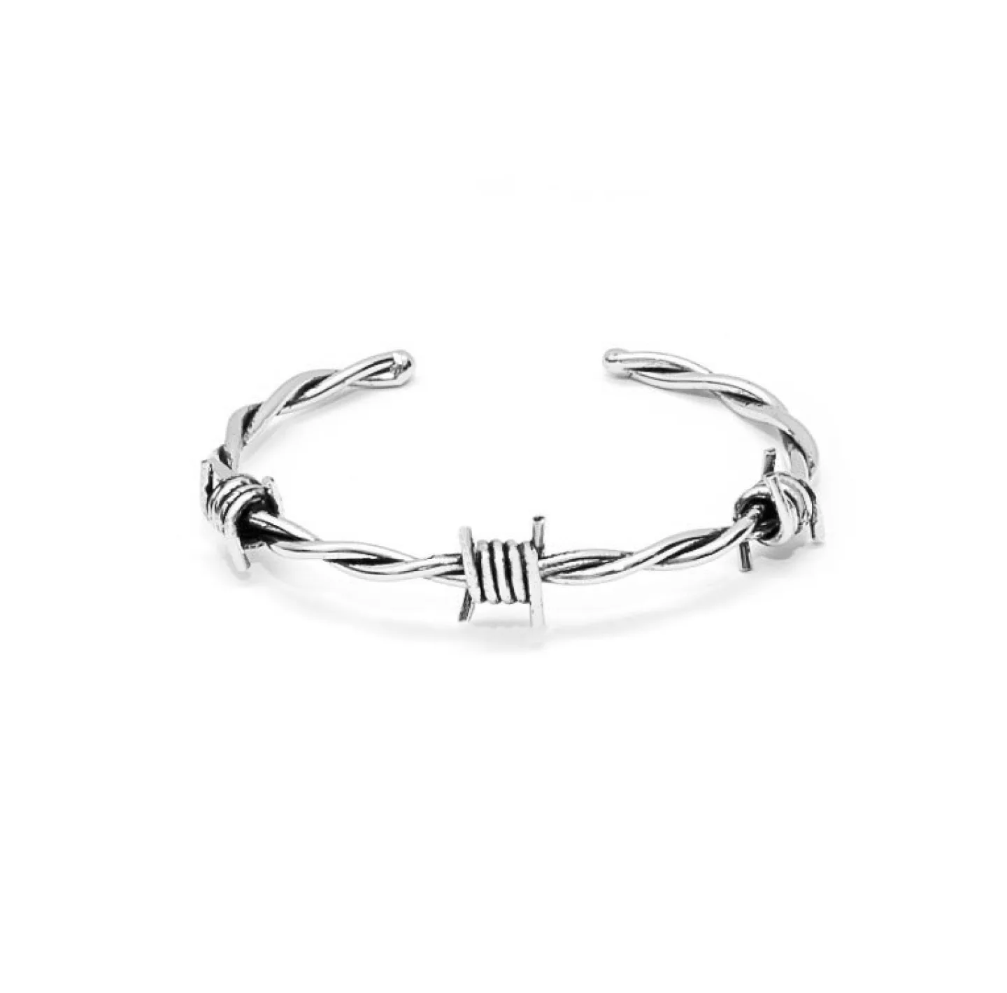 BRACELETE ARAME FARPADO 3 FARPAS - PRATEADO