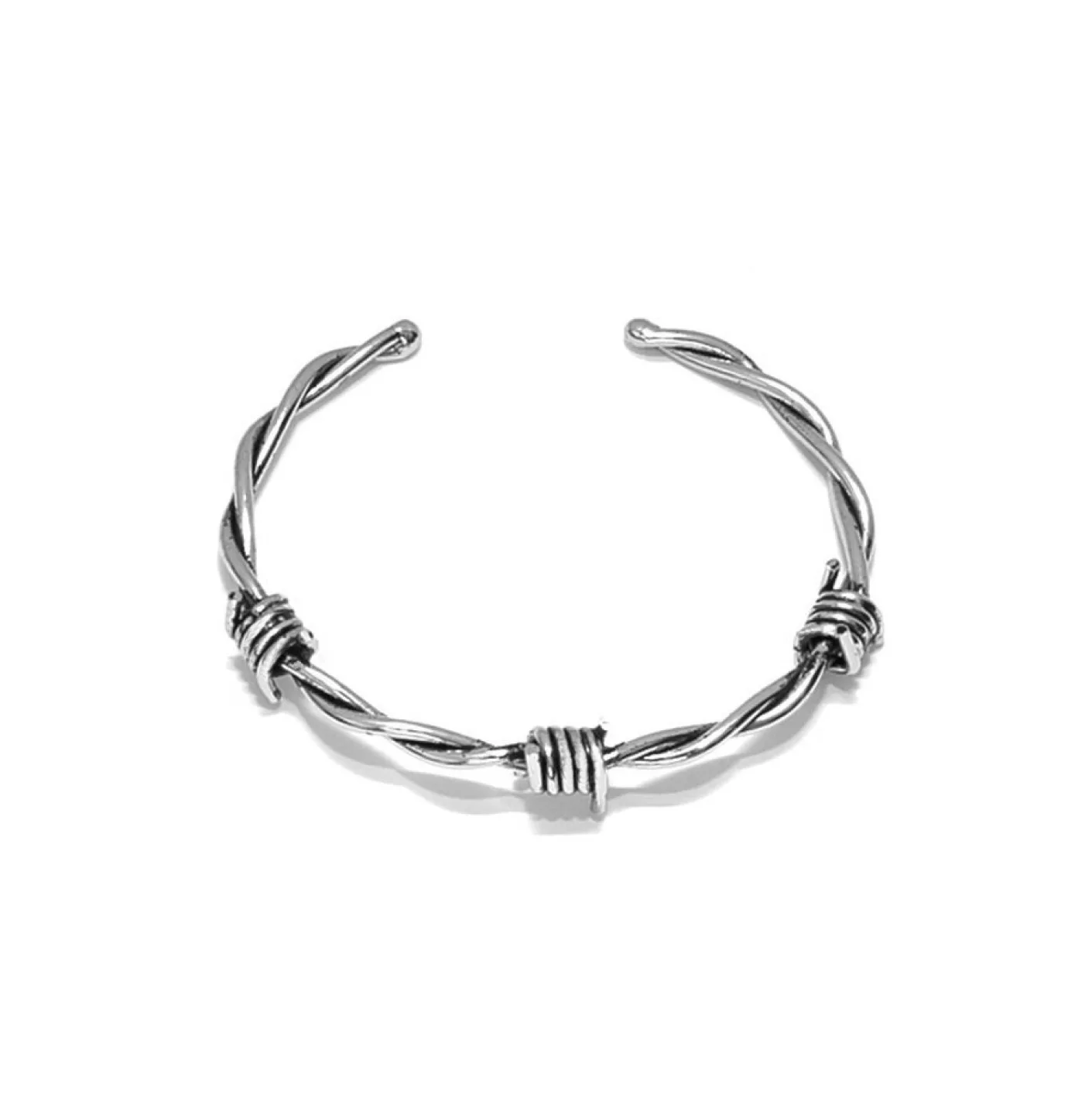 BRACELETE ARAME FARPADO 3 FARPAS - PRATEADO