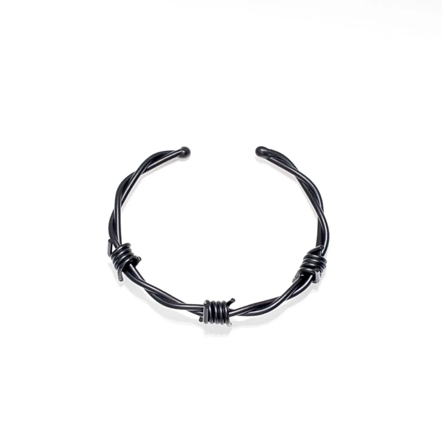 BRACELETE ARAME FARPADO 3 FARPAS - PRETO FOSCO