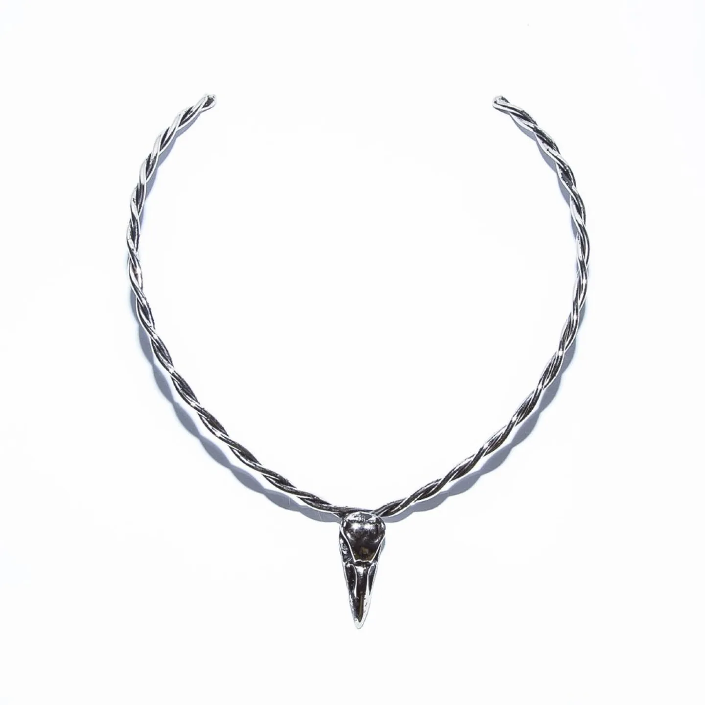 GARGANTILHA 1 SKULL CROW - PRATEADO