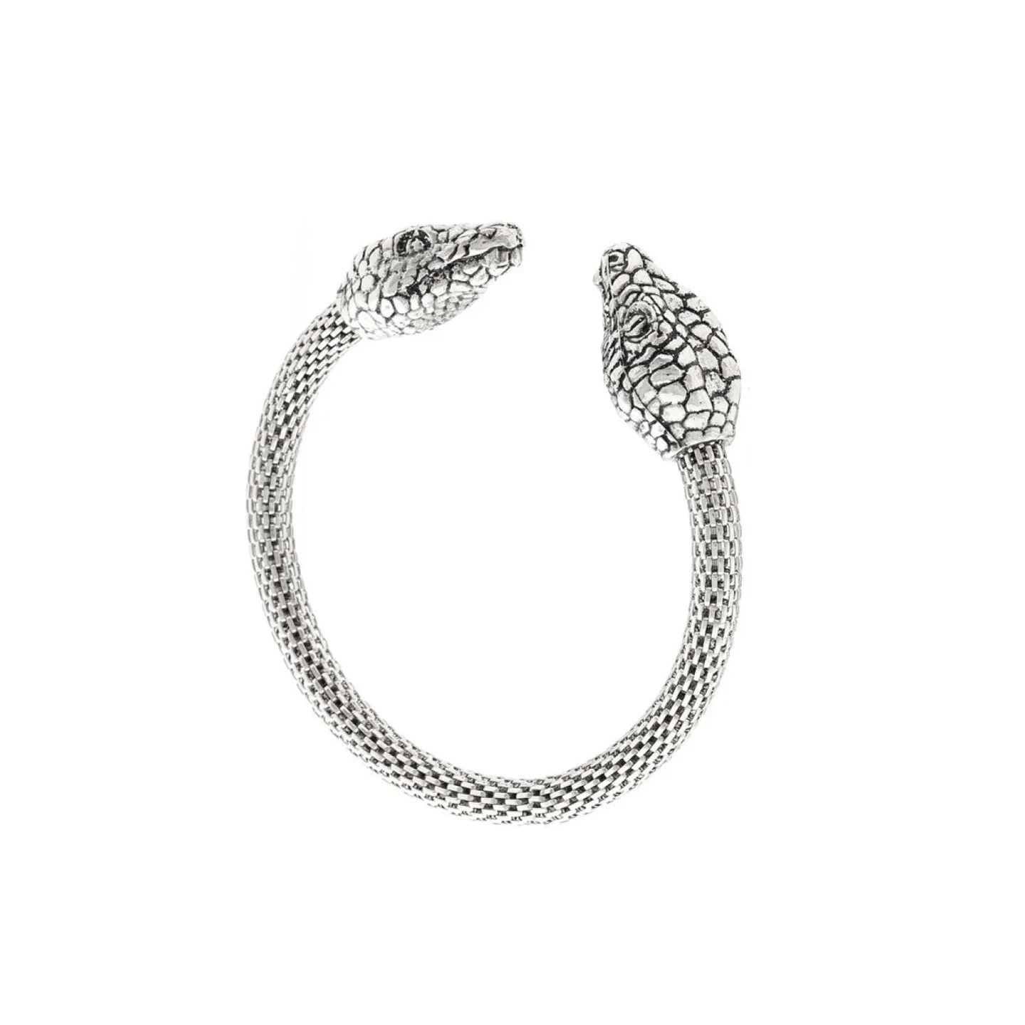 BRACELETE COBRA DUAS CABEÇAS - PRATEADO