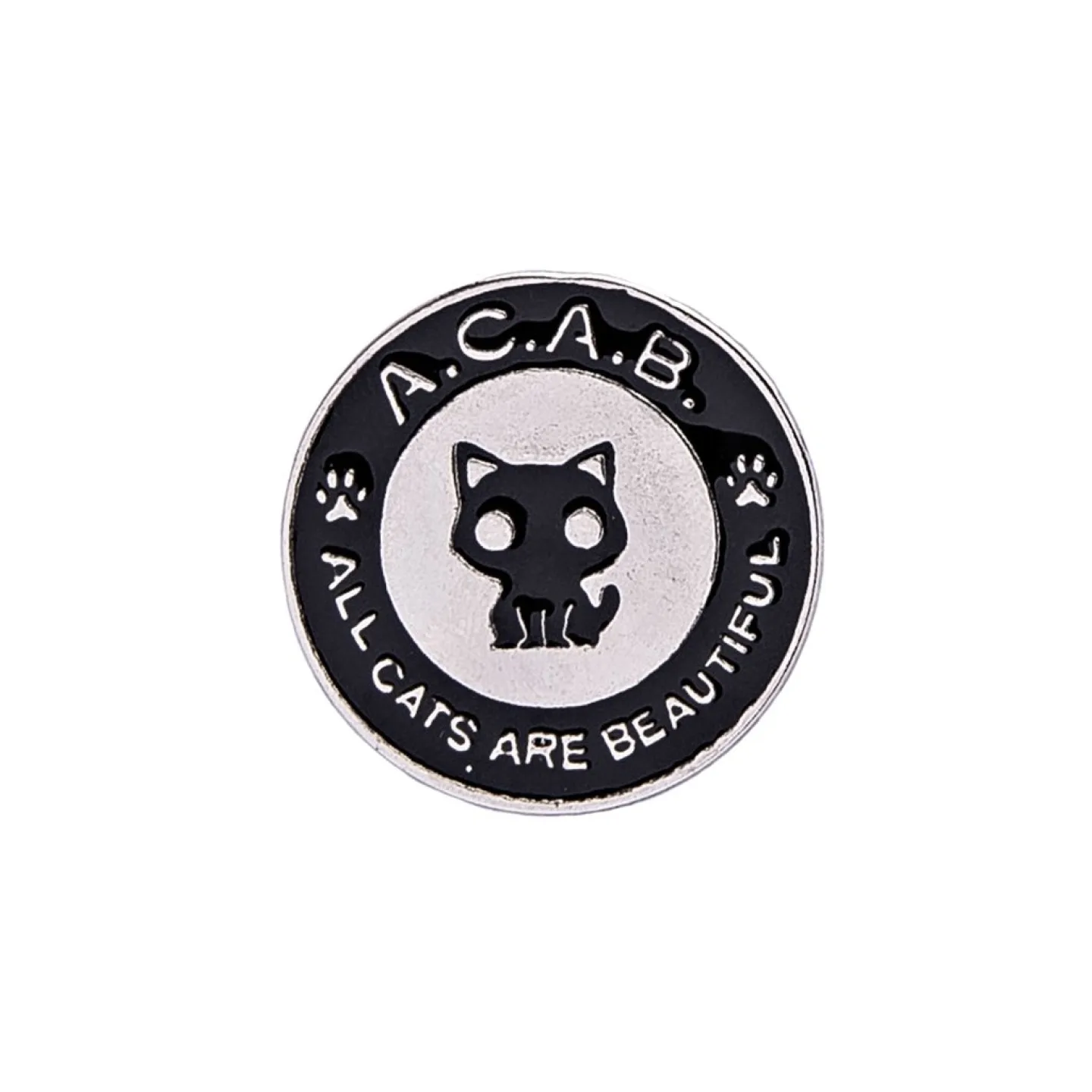 PIN - ALL CATS ARE BEAUTIFUL - PRATEADO