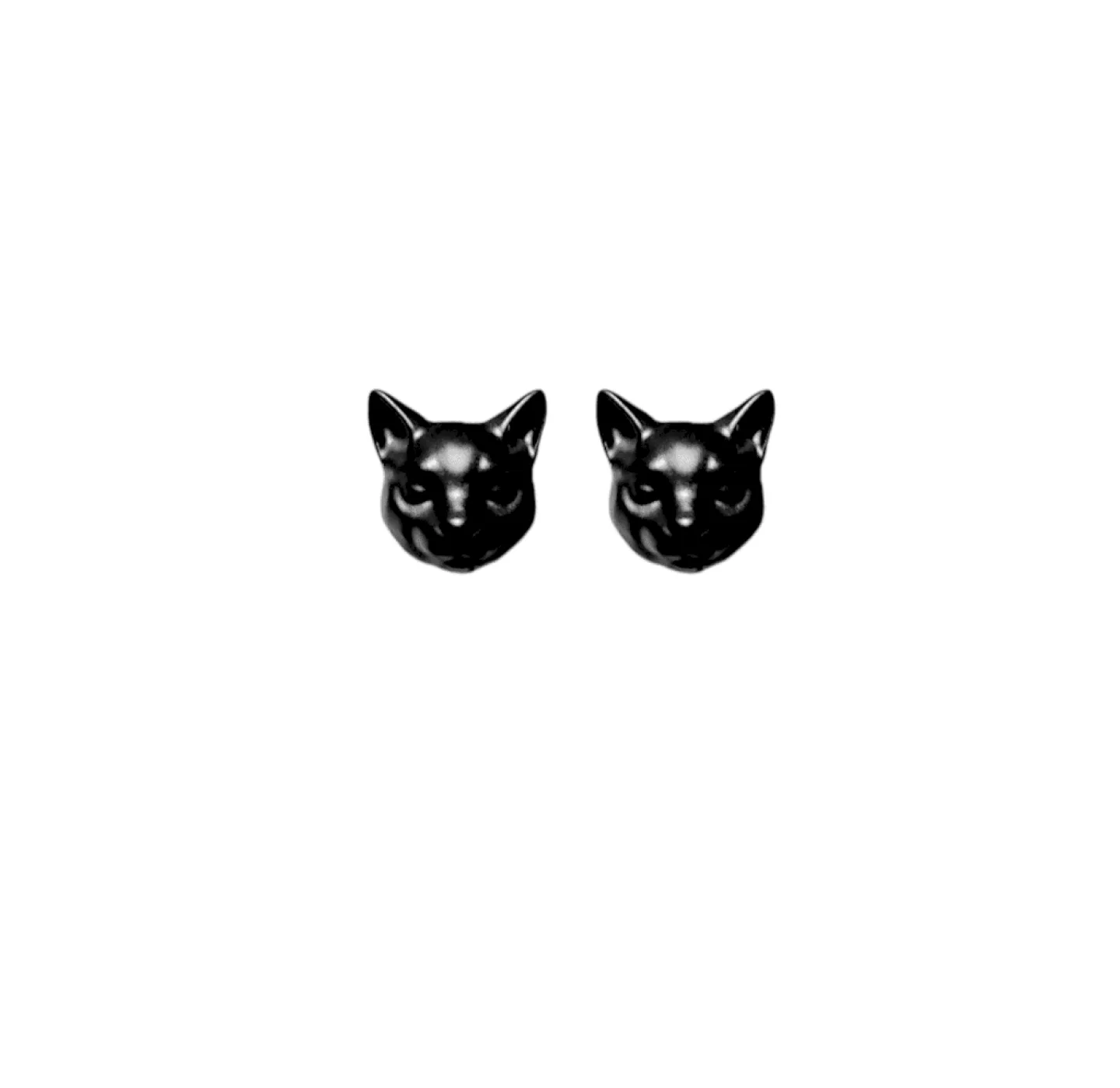 PIN - MÃE - PRATEADO BRINCO CAT HEAD - PRETO