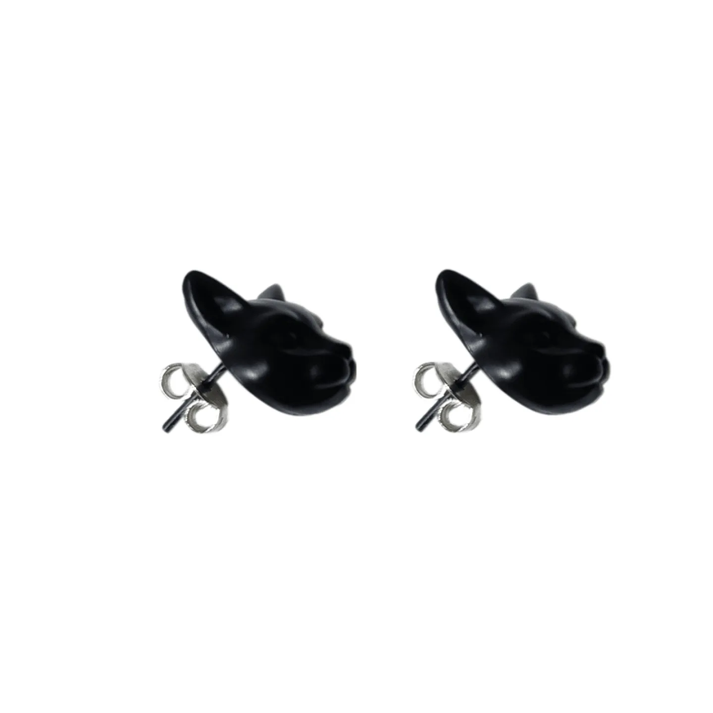 PIN - MÃE - PRATEADO BRINCO CAT HEAD - PRETO