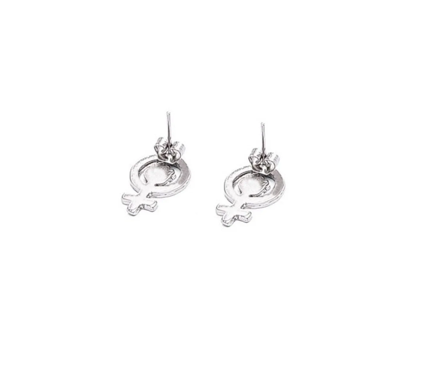 BRINCO STUD FEMINISTA - PRATEADO