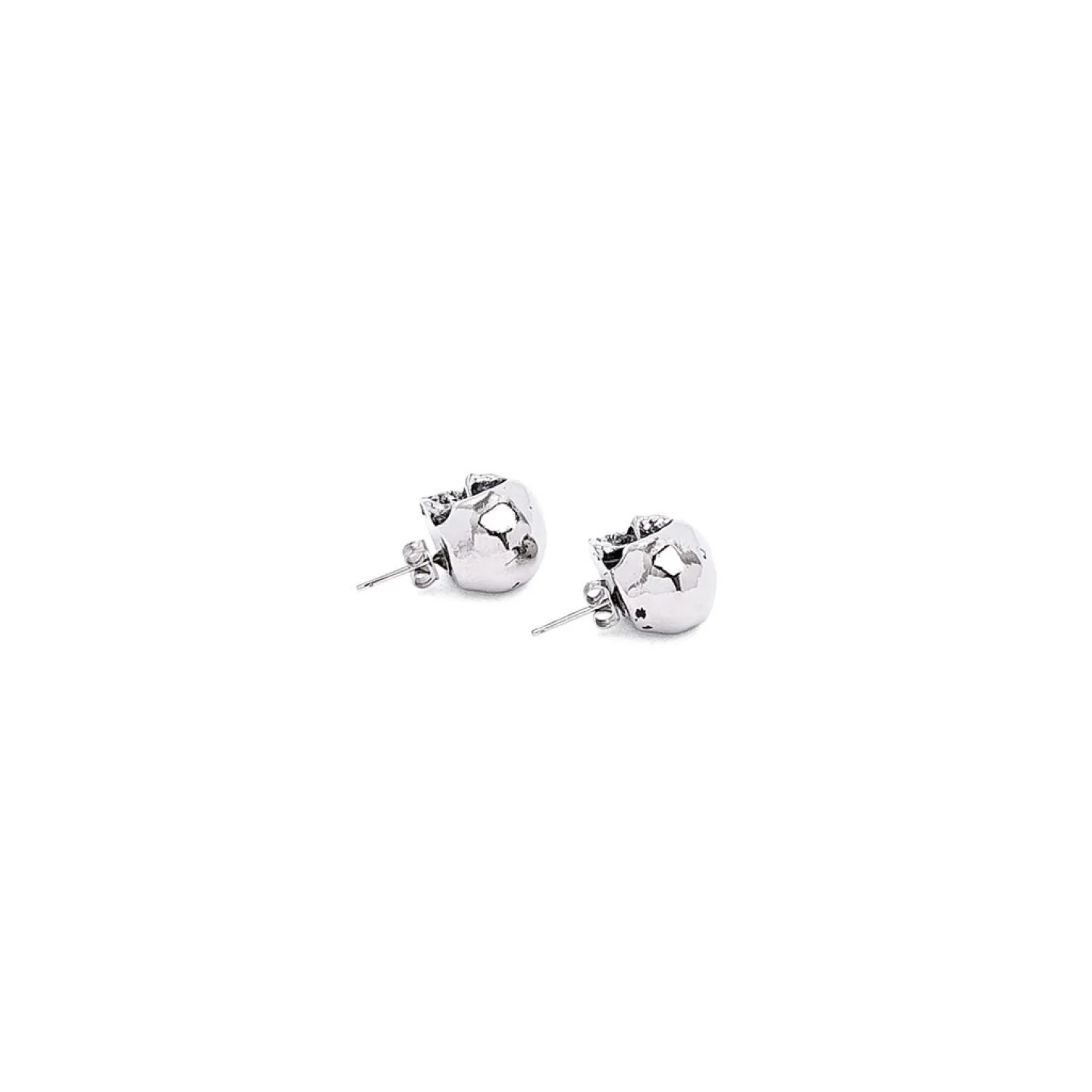 BRINCO STUD SKULL - PRATEADO