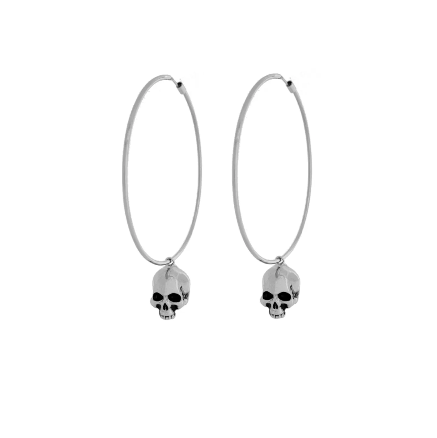 BRINCO ARGOLA 6CM SKULL - PRATEADO