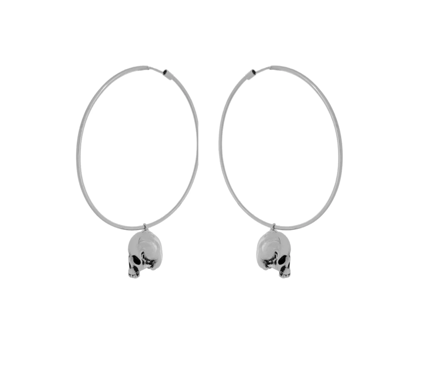 BRINCO ARGOLA 6CM SKULL - PRATEADO