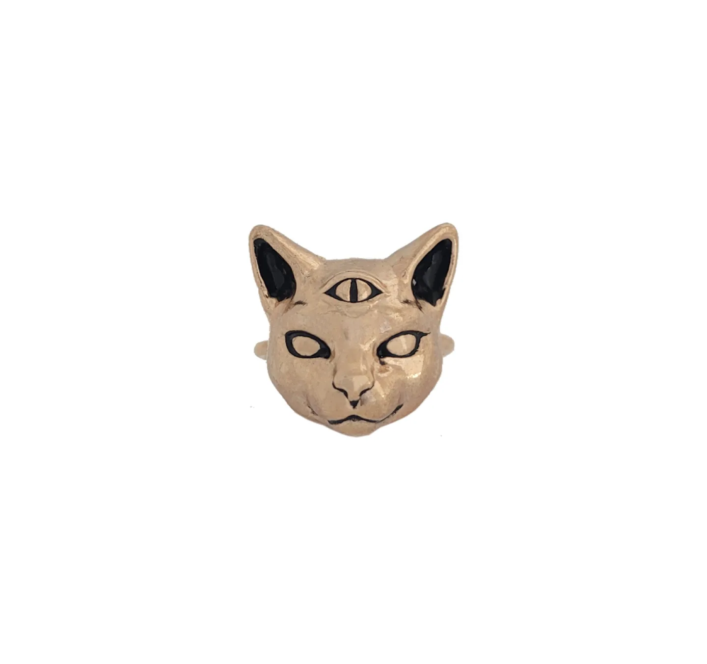 ANEL GATO 3 OLHOS - DOURADO