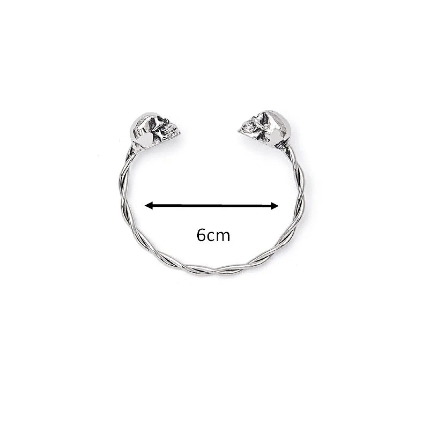 BRACELETE SKULLS - PRATEADO