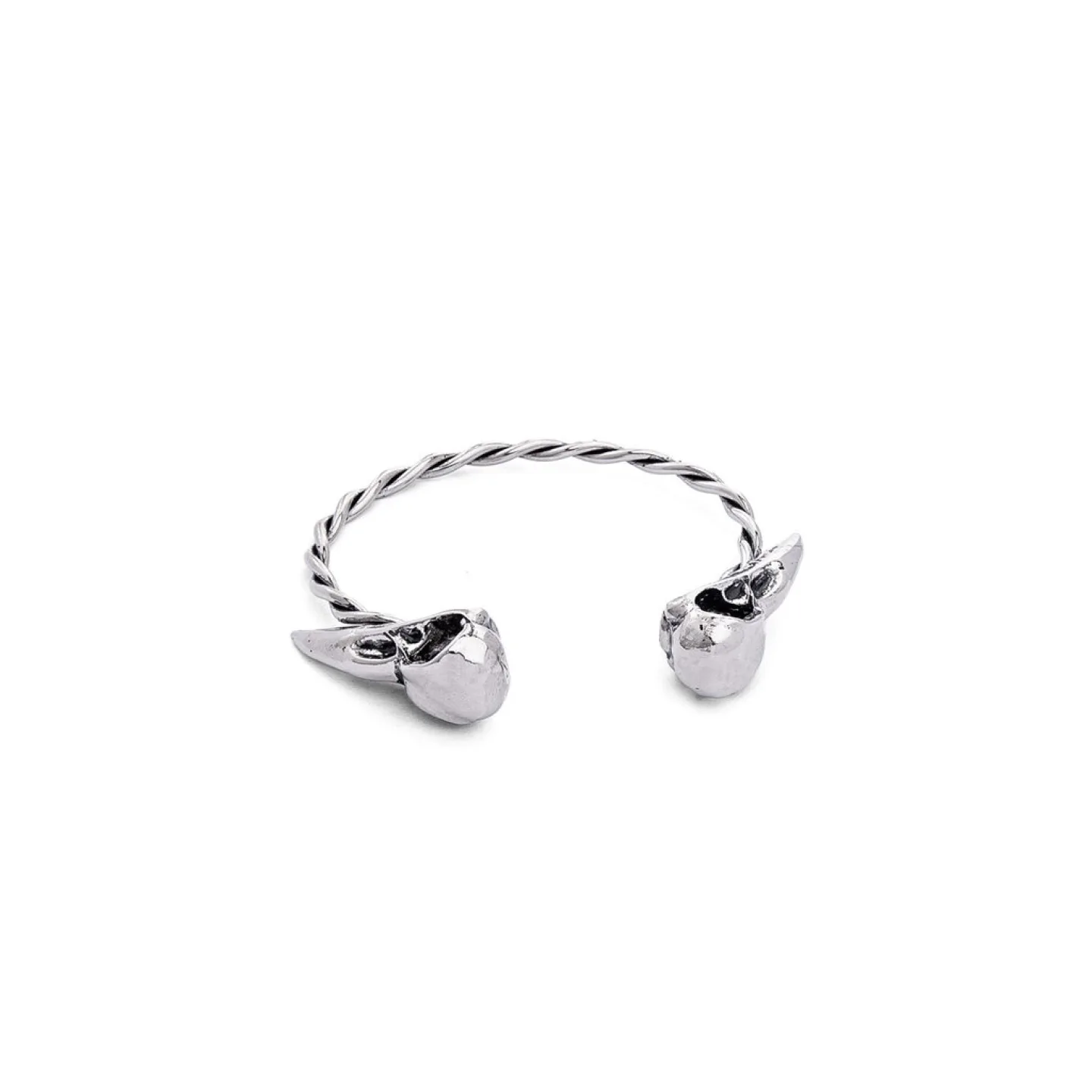 BRACELETE RAVEN SKULLS - PRATEADO